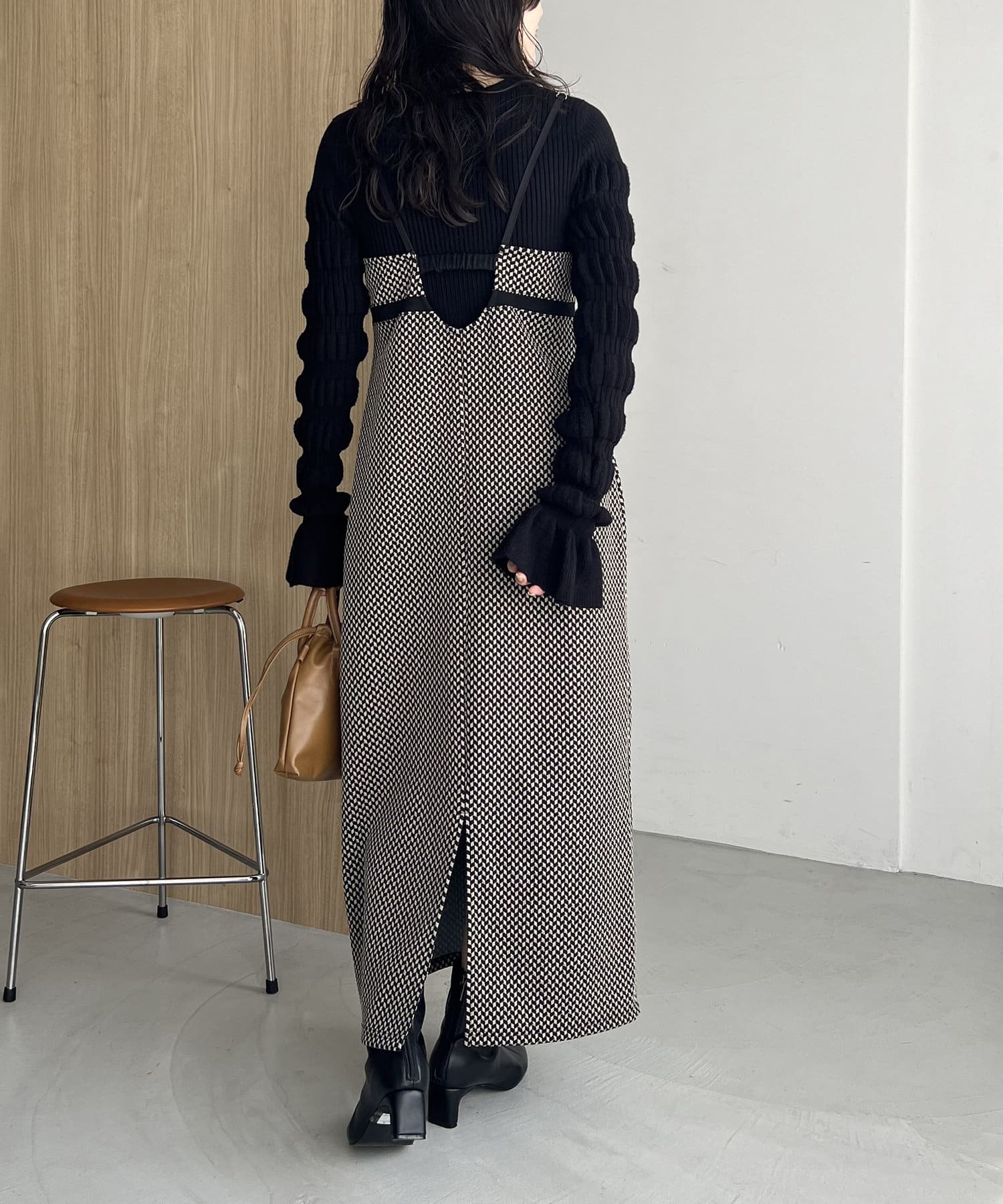 レディースRaccoon Knit Dress モカ36サイズ