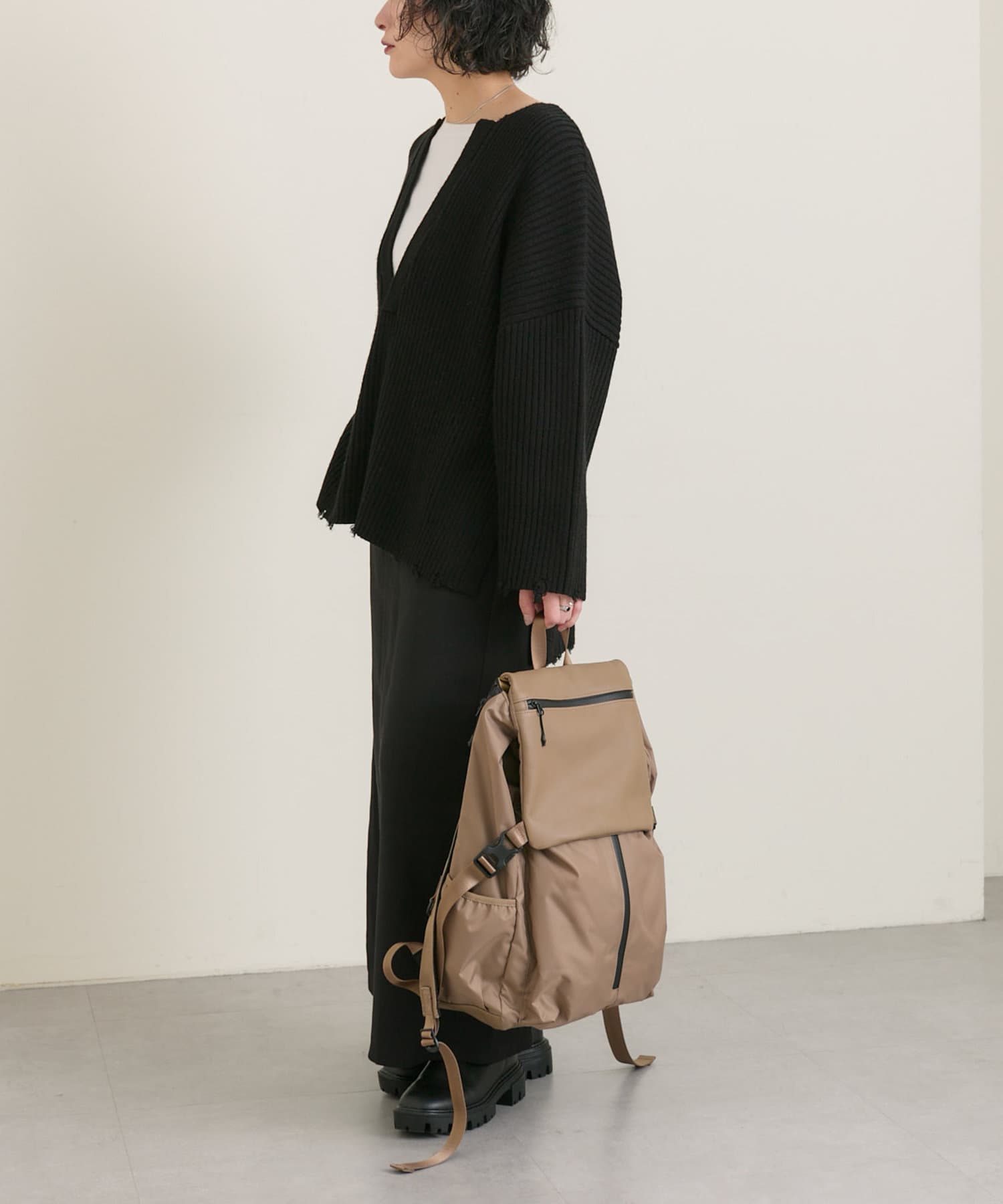 ear PAPILLONNER(イア パピヨネ) 【BURLAPOUTFITTER×ear】1、２泊の旅行/約16リットルの大容量/撥水/ユニセックス/レザーコンビライトリュック