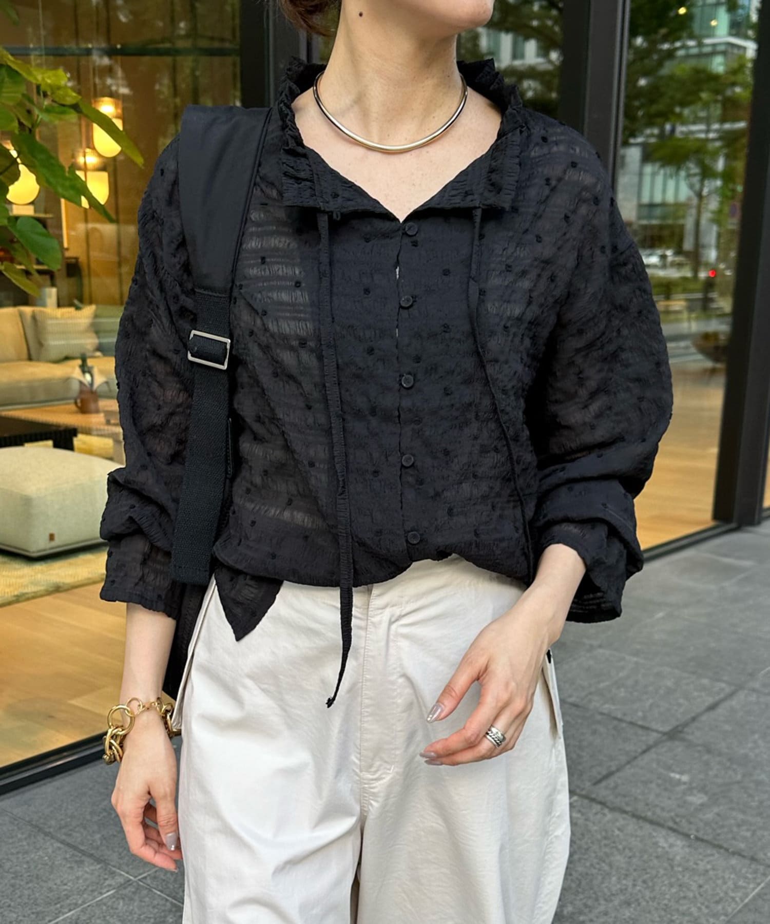 AgAwd アガウド Design Button Tops BLK - ニット/セーター