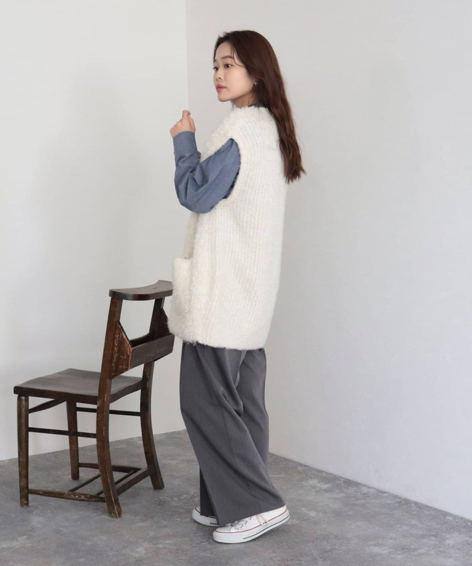 ウール混ニットベスト | FREDY & GLOSTER(フレディ アンド グロスター