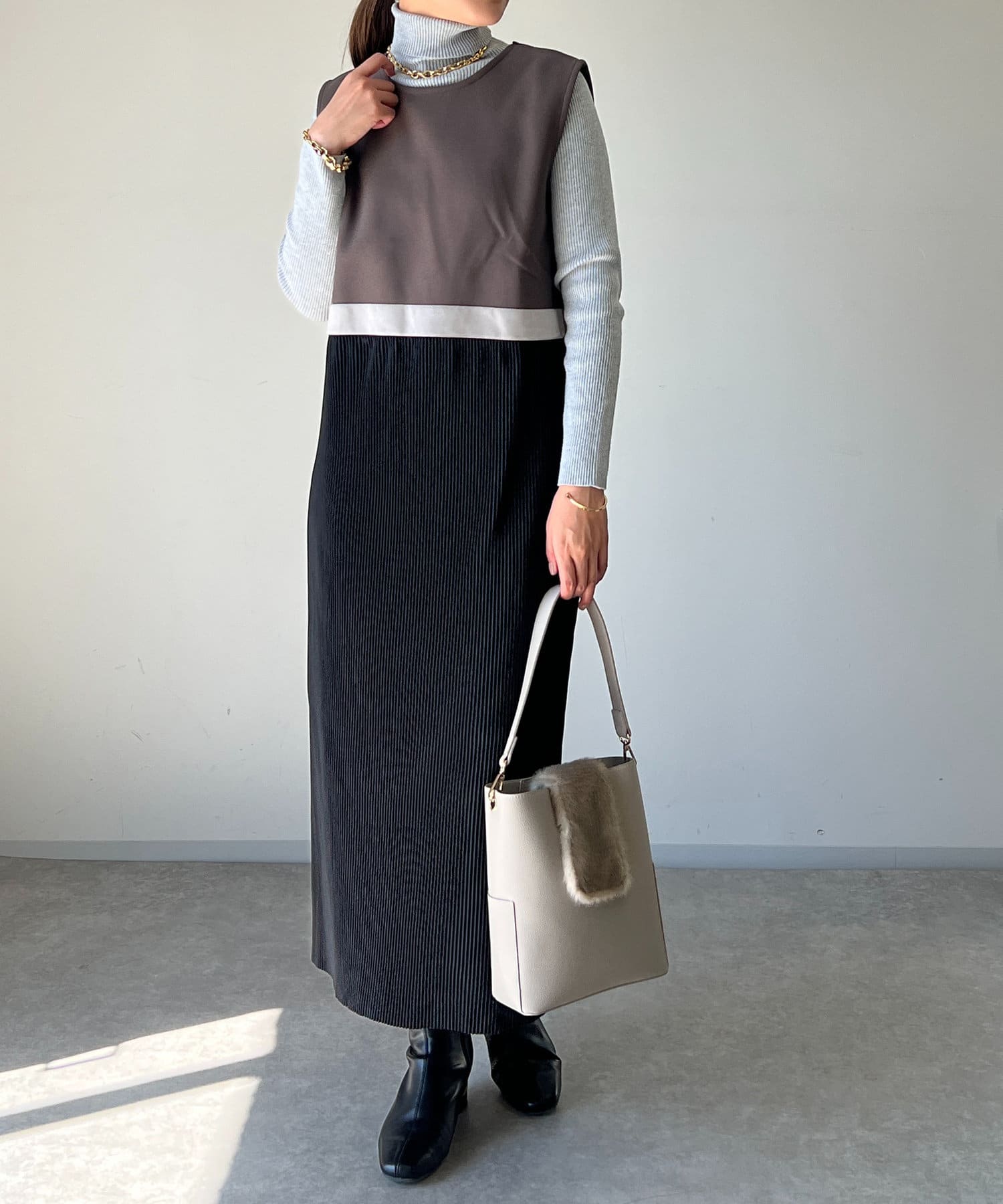 un dix cors(アンディコール) プリーツセットワンピース