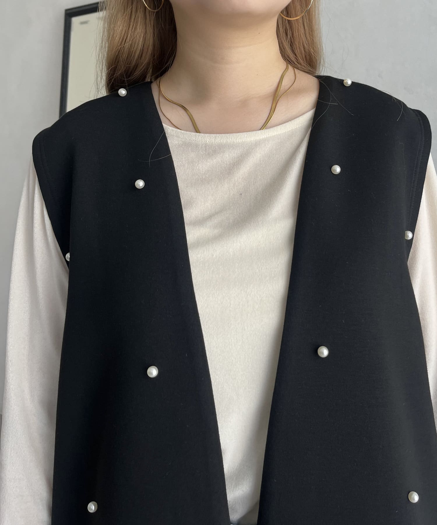 prose verse(プロズヴェール) パールボンディングジレ