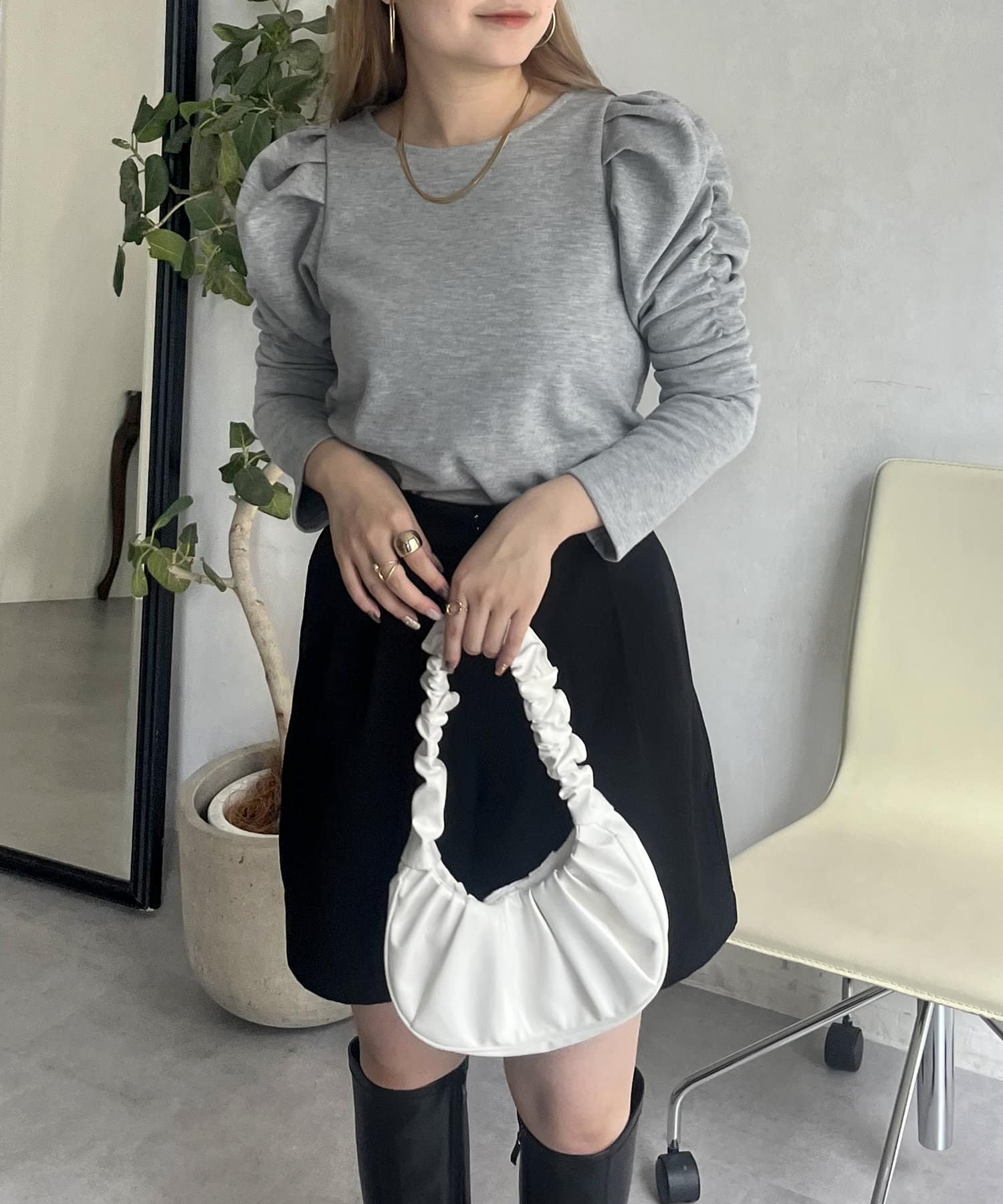 prose verse(プロズヴェール) シャーリングボリュームスリーブカットソー