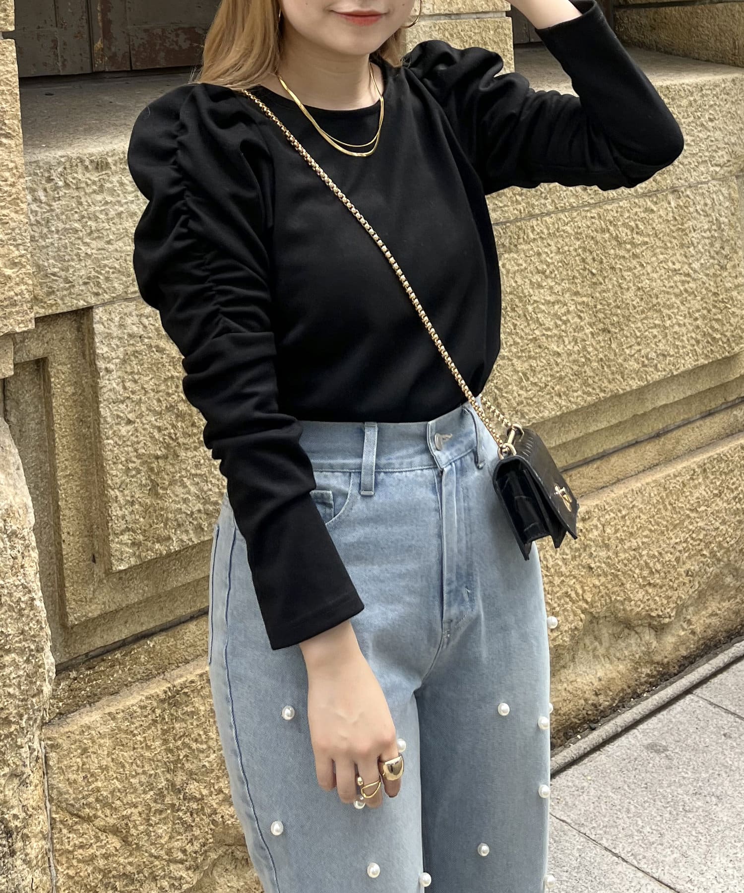 prose verse(プロズヴェール) シャーリングボリュームスリーブカットソー