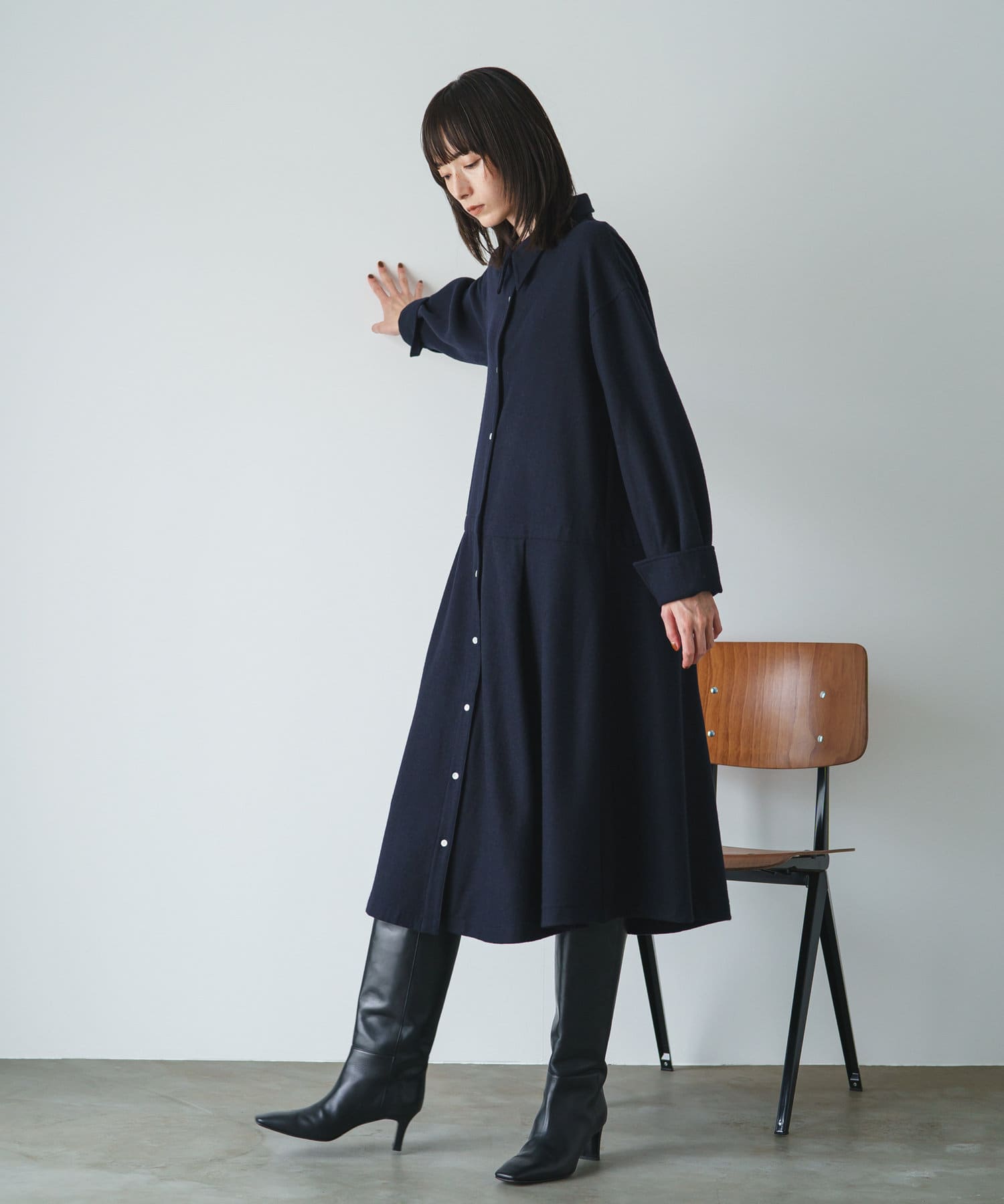 GALLARDAGALANTE NAVY シャツワンピース F グレー系