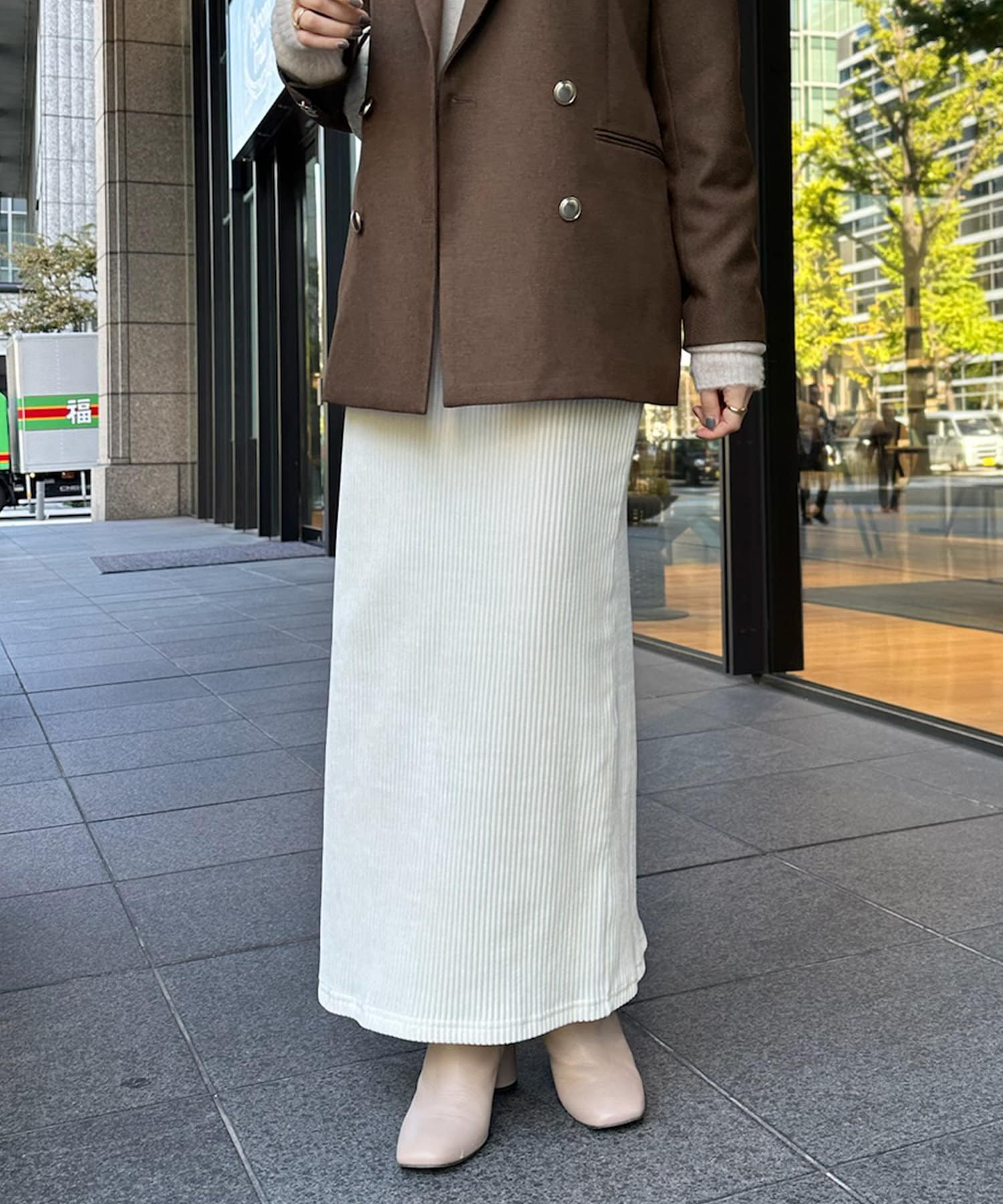 DOUDOU(ドゥドゥ) 【新色追加】コーデュロイジャージータイトスカート