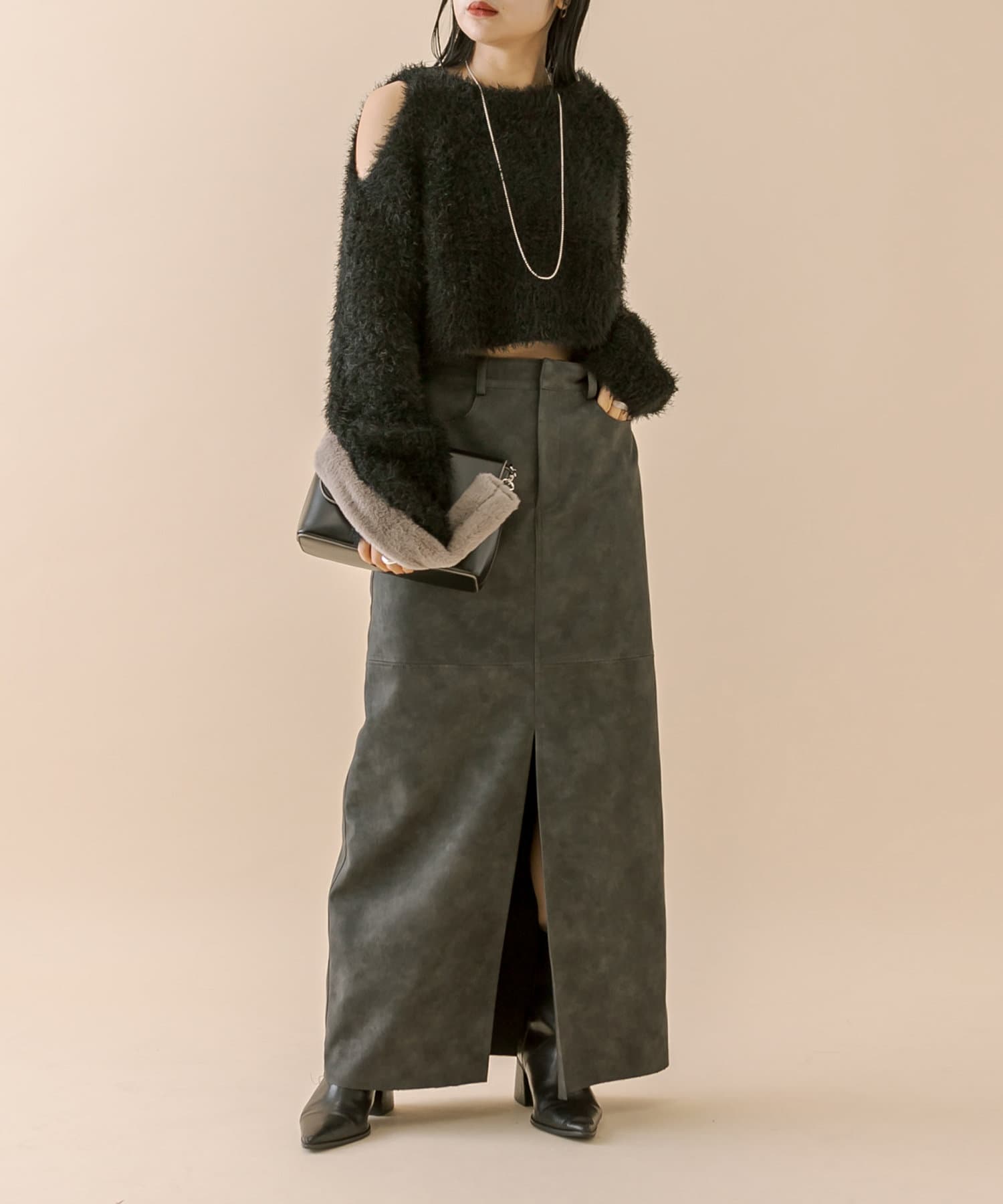 mystic(ミスティック) [mline]肩開きニット