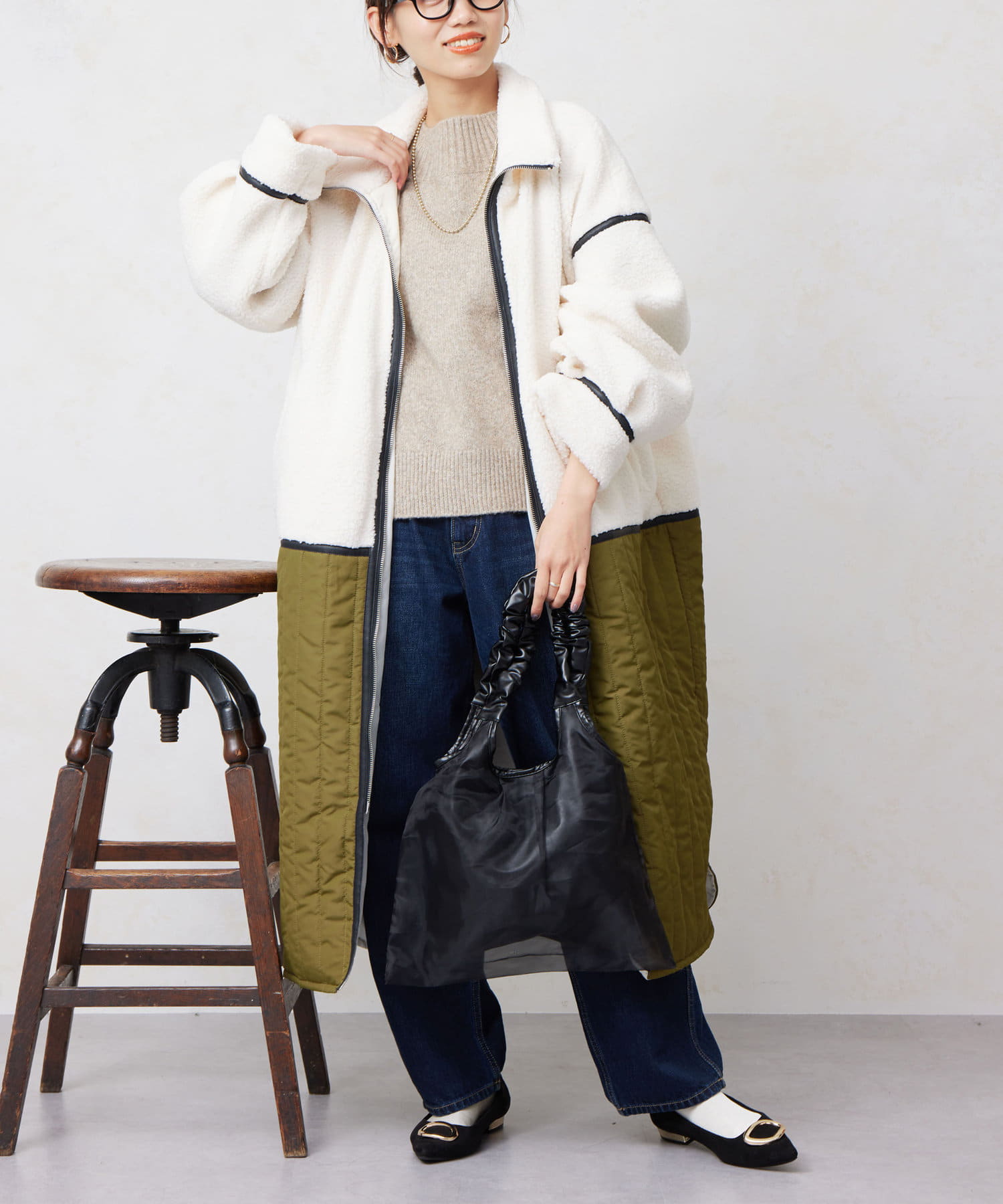 ボア×キルティングZIPコート | Chez toi(シェトワ)レディース