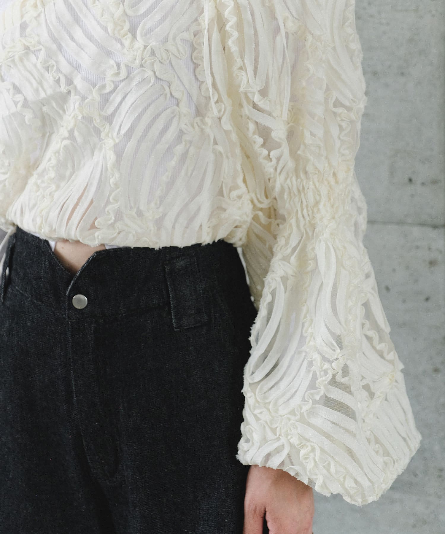 Pasterip(パセリ) One shoulder lace top