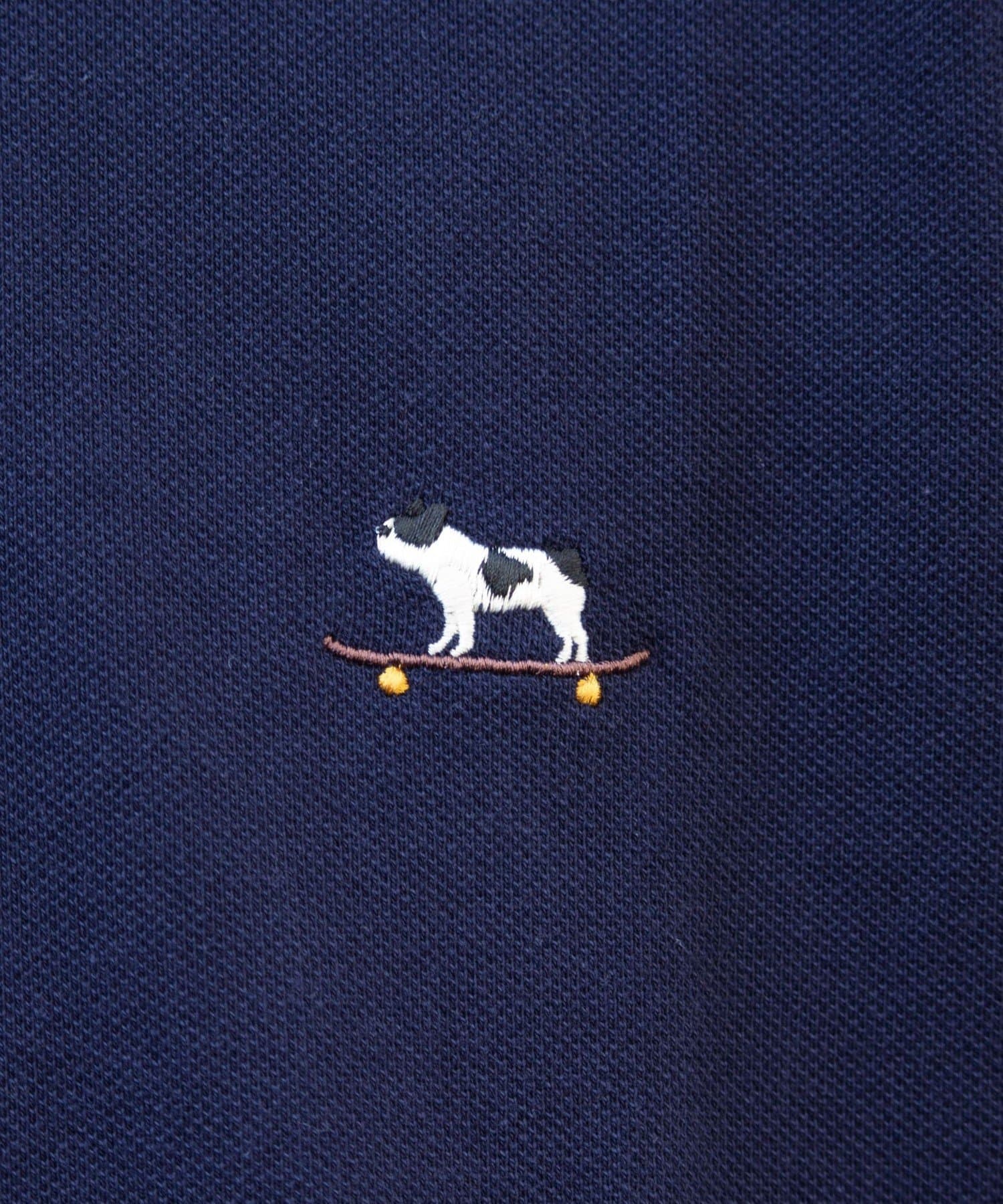 FREDY & GLOSTER(フレディ アンド グロスター) 【GLOSTER】フレンチブルドッグ刺繍 鹿の子 Tシャツ