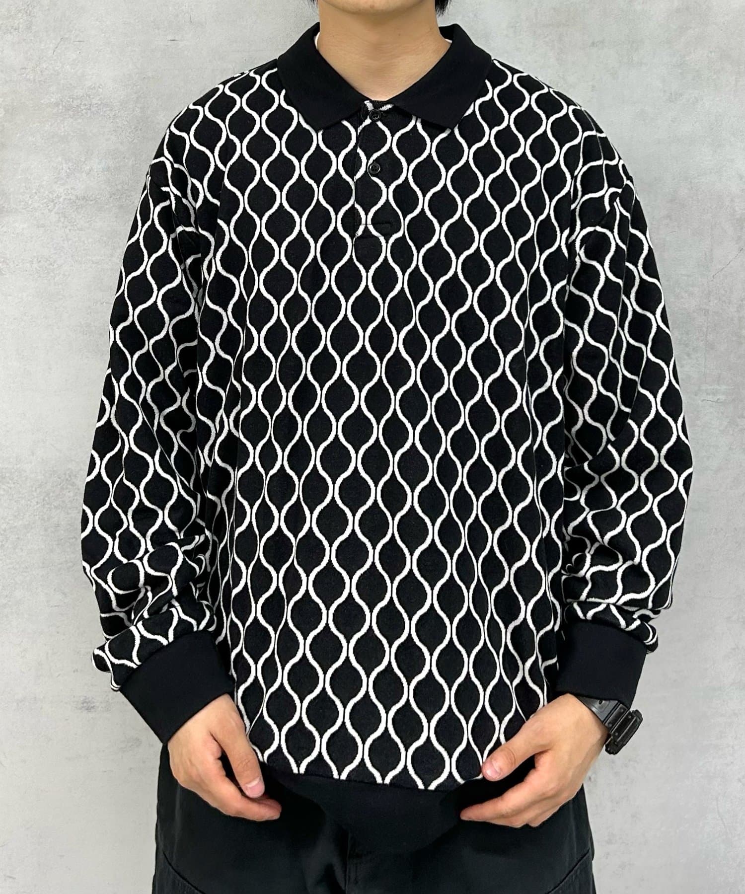 OBEY WINDMERE JAQUARD POLO L/S | WHO'S WHO gallery(フーズフー