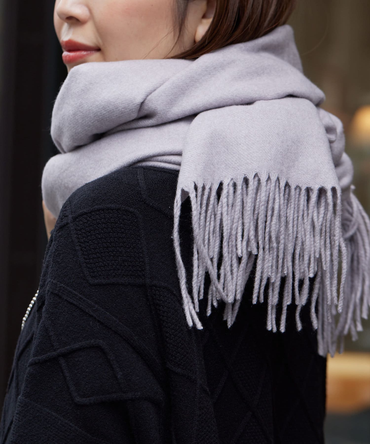 Chez toi(シェトワ) ウール混ムジストール