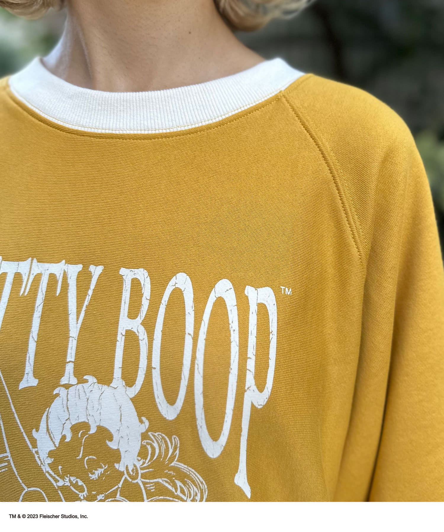 BETTY BOOP™/ベティー ブープ™】リブ配色ラグランロゴスウェット