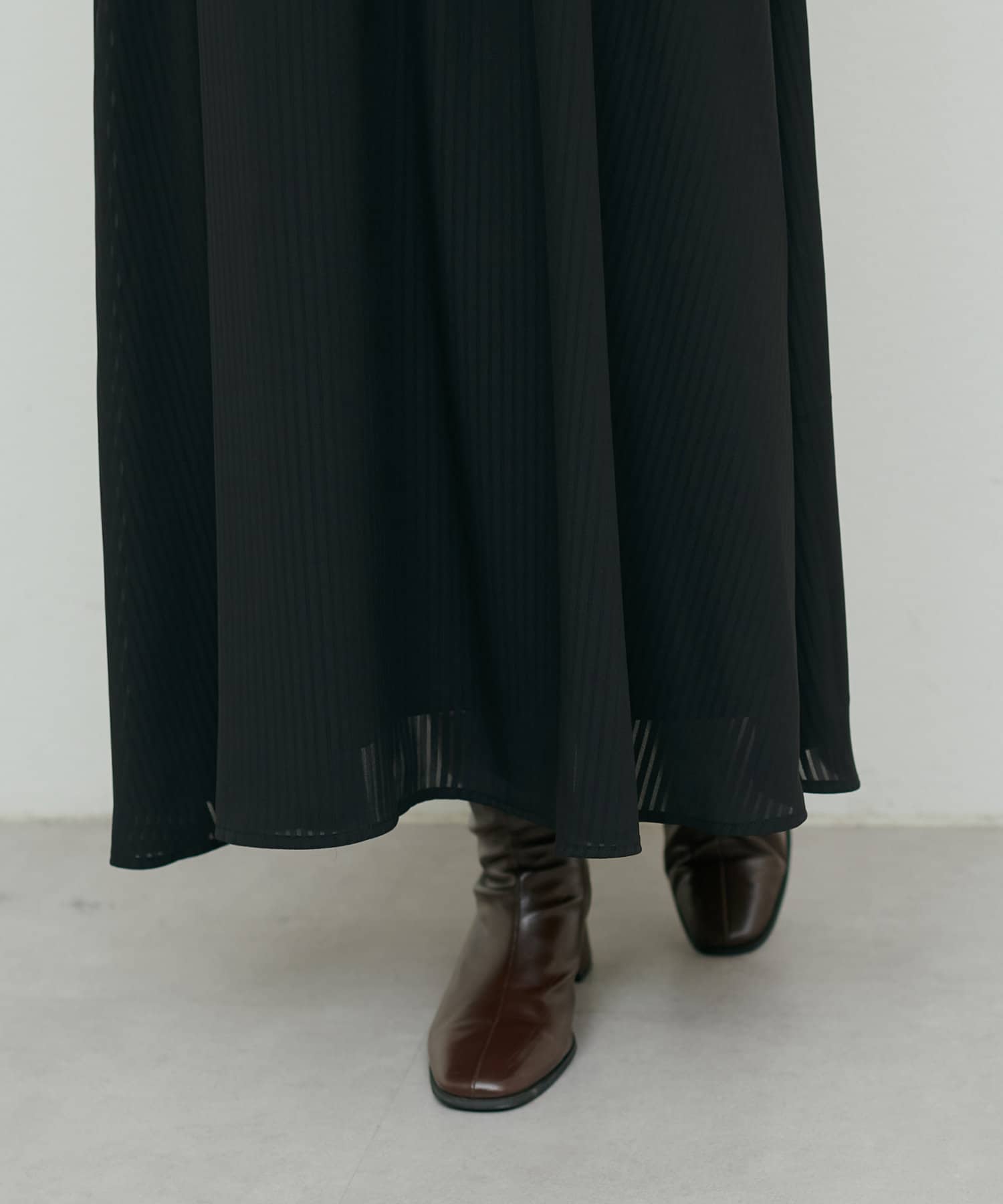 natural couture(ナチュラルクチュール) シアーストライプギャザースカート