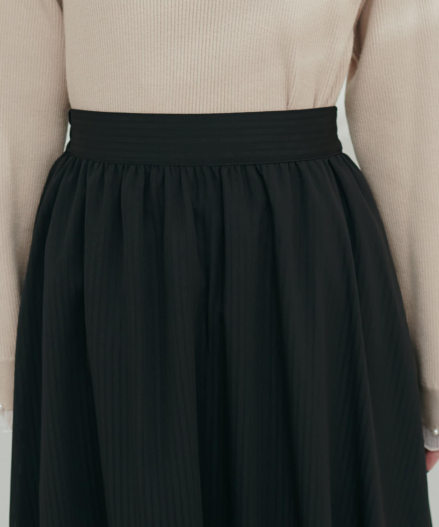 natural couture(ナチュラルクチュール) シアーストライプギャザースカート