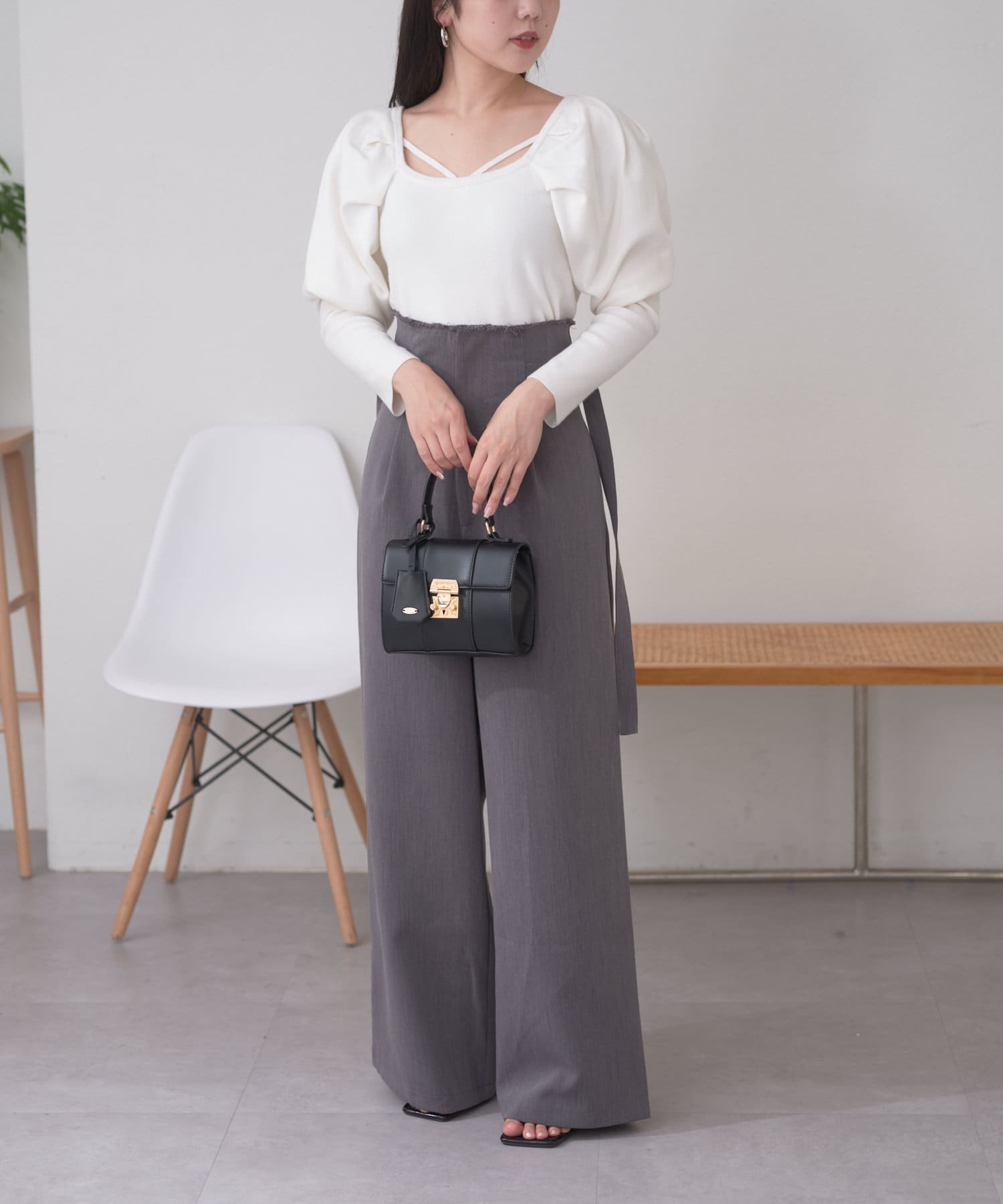 Chico】スクエアパワショルニット | OUTLET(アウトレット)レディース