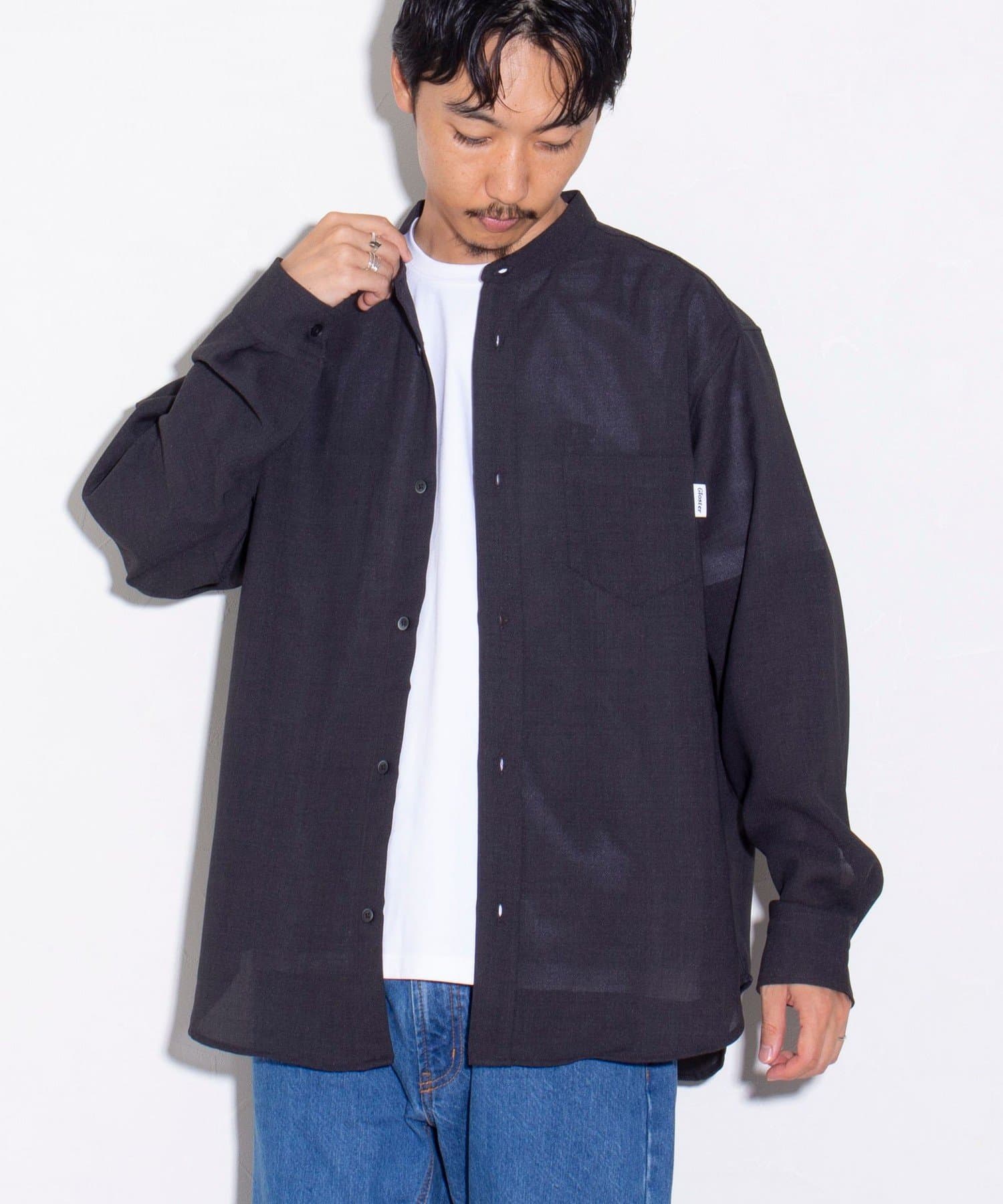 FREDY & GLOSTER(フレディ アンド グロスター) 【GLOSTER】EVALET メッシュバンドカラーシャツ 日本製