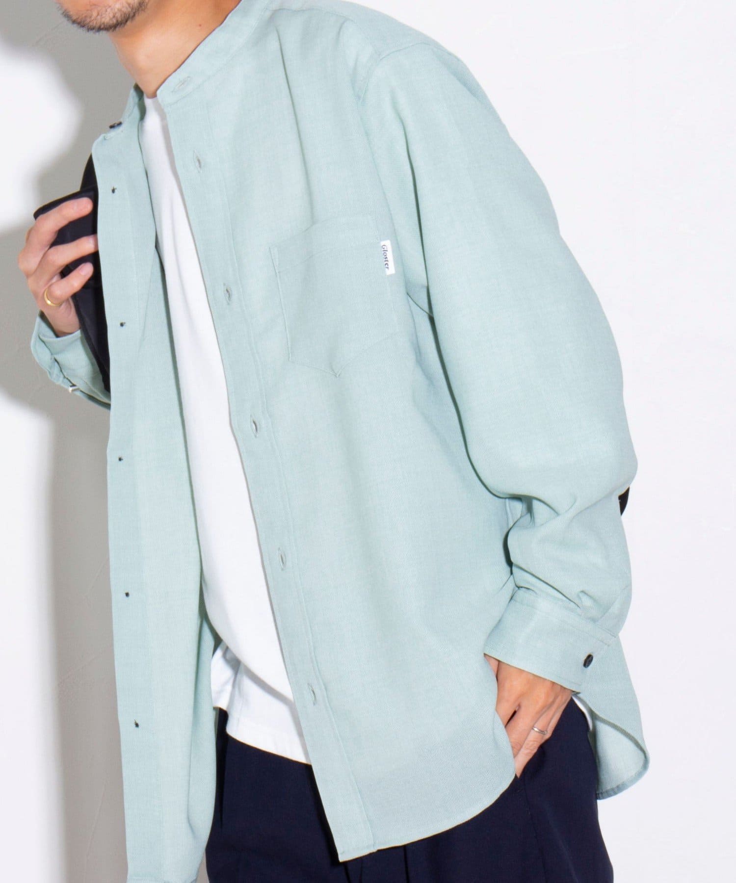 FREDY & GLOSTER(フレディ アンド グロスター) 【GLOSTER】EVALET メッシュバンドカラーシャツ 日本製