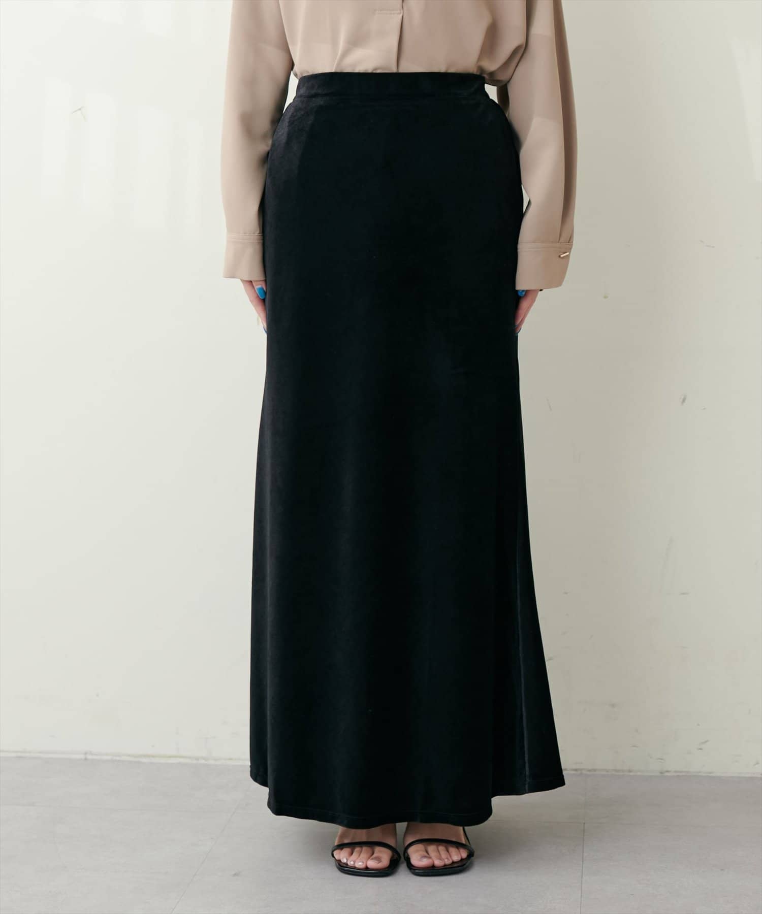 natural couture(ナチュラルクチュール) 落ち感ベロアマーメイドスカート