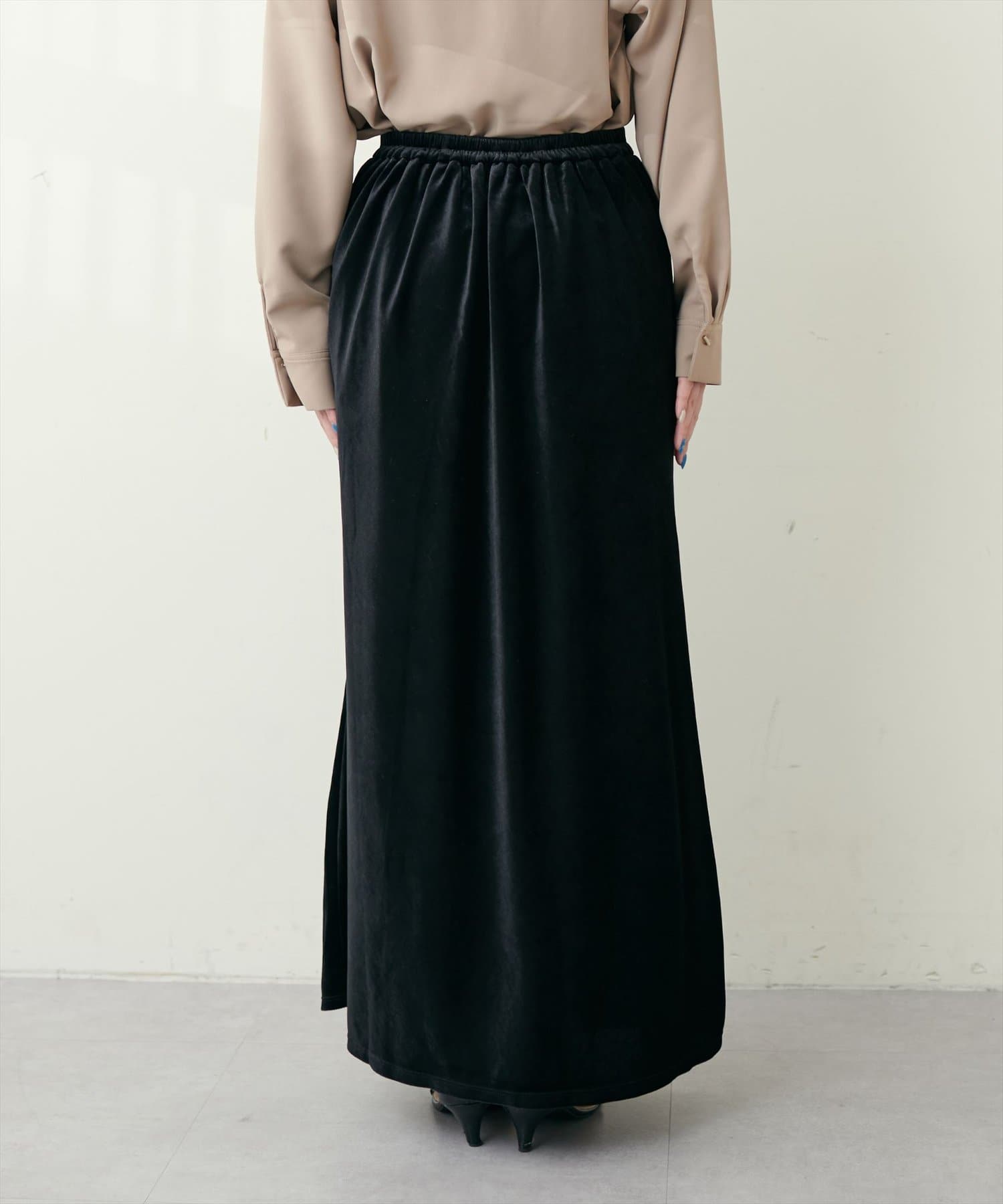 natural couture(ナチュラルクチュール) 落ち感ベロアマーメイドスカート