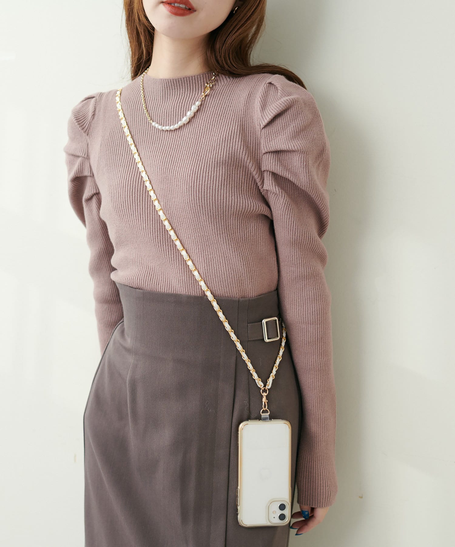 natural couture(ナチュラルクチュール) チェーンスマホショルダー