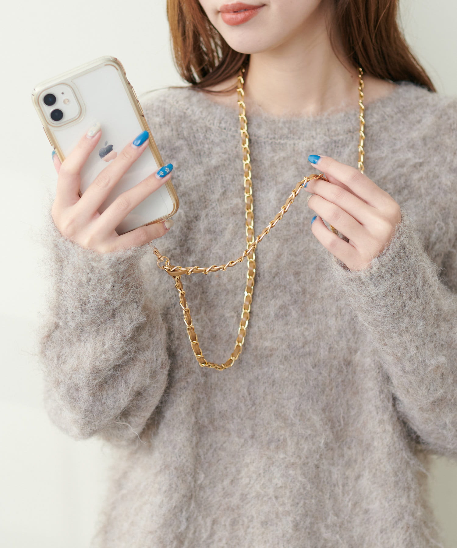 natural couture(ナチュラルクチュール) チェーンスマホショルダー