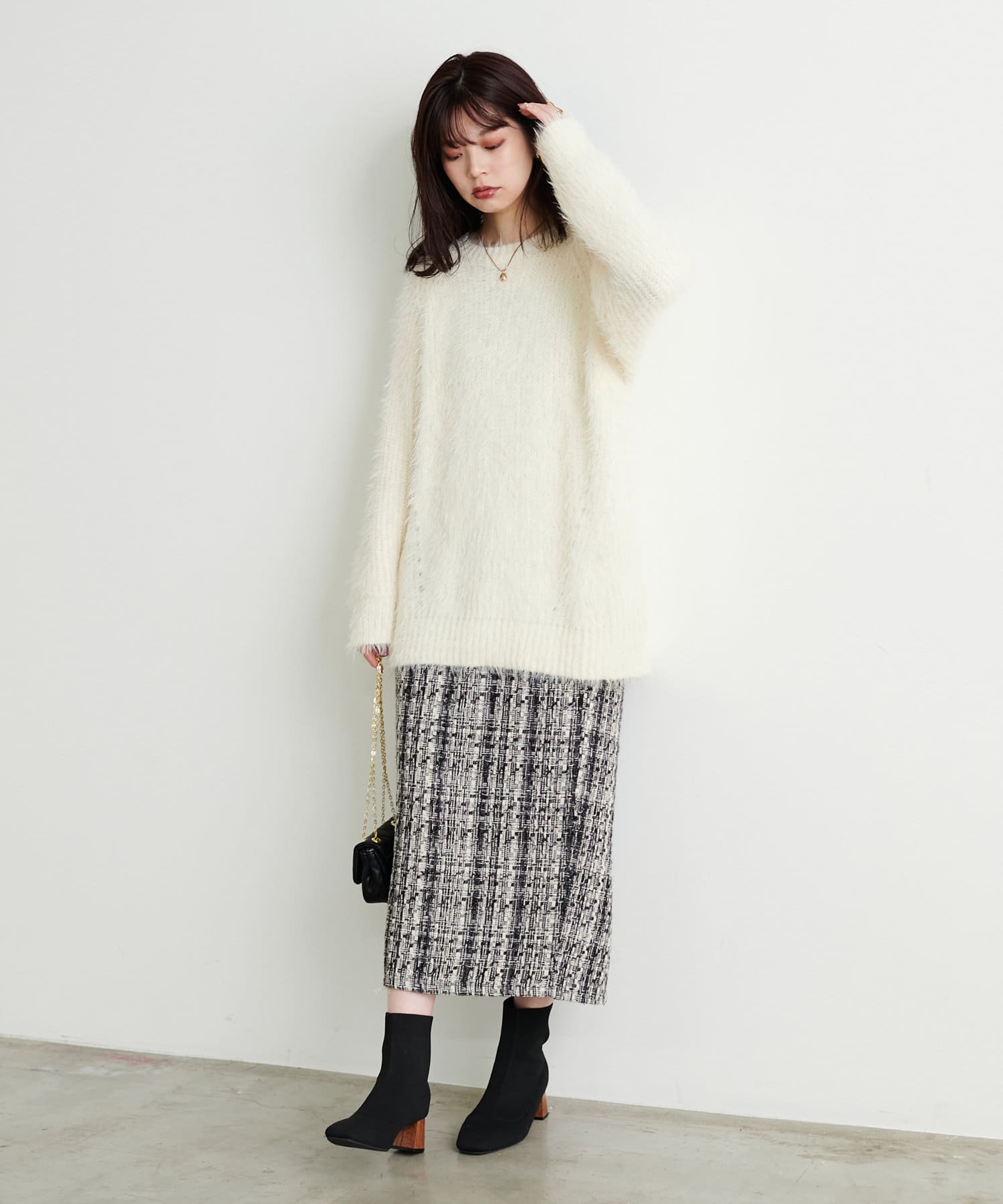シャギー畦編みニット シャギー畦編みニット