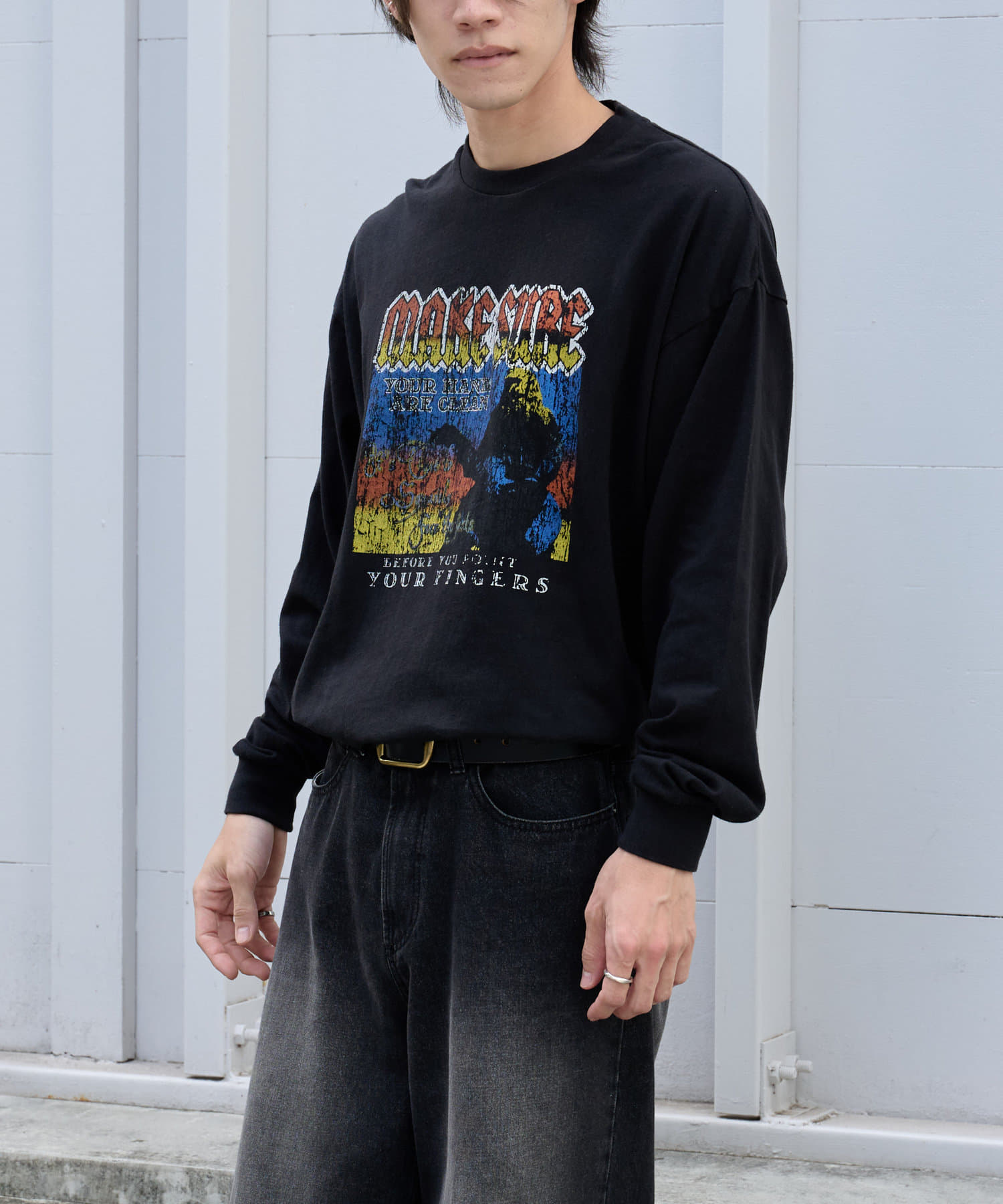 カーリング 完売品17900→13510 ヴィンテージライク プリントTシャツ