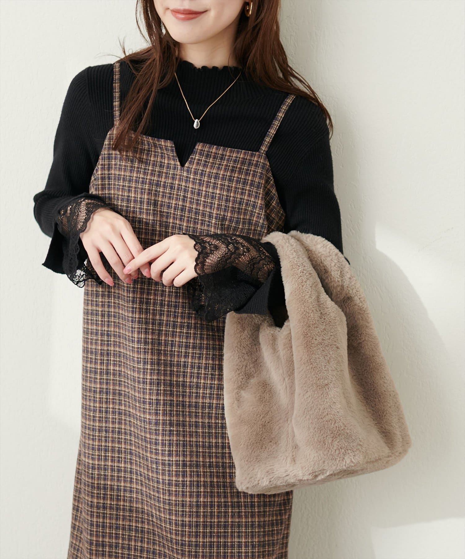 natural couture(ナチュラルクチュール) ファートートバッグ