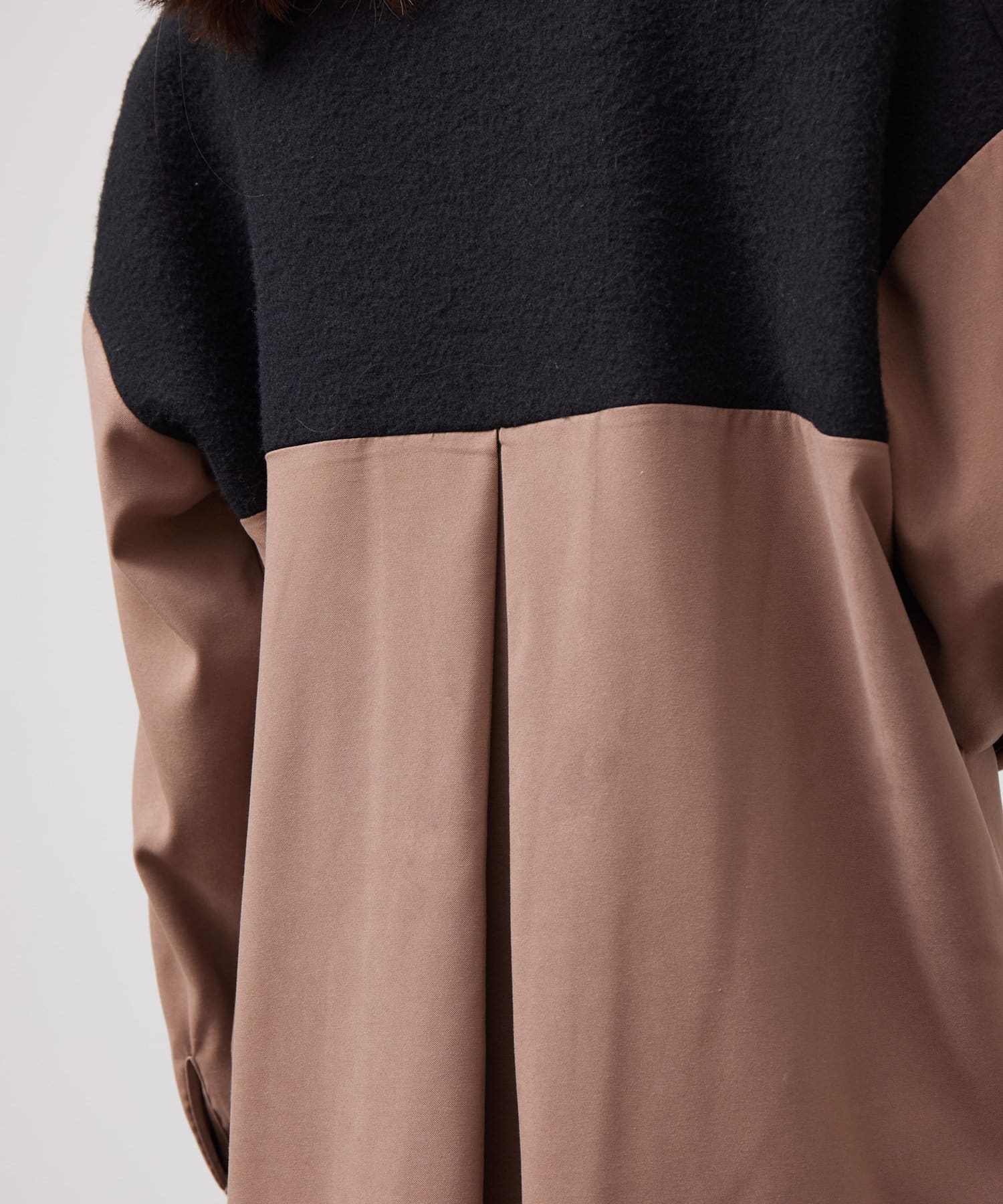 Chez toi(シェトワ) 起毛×布帛切替ワンピース