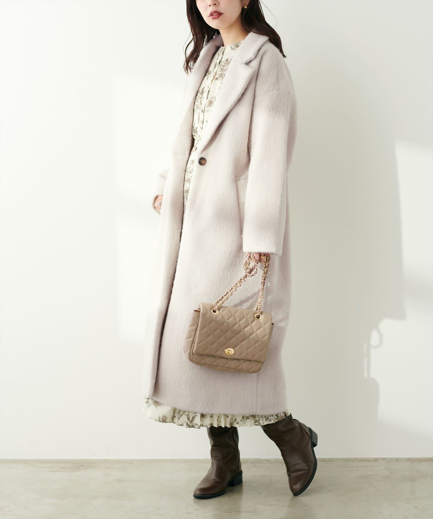ニットシャギー袖タックチェスターコート | natural couture