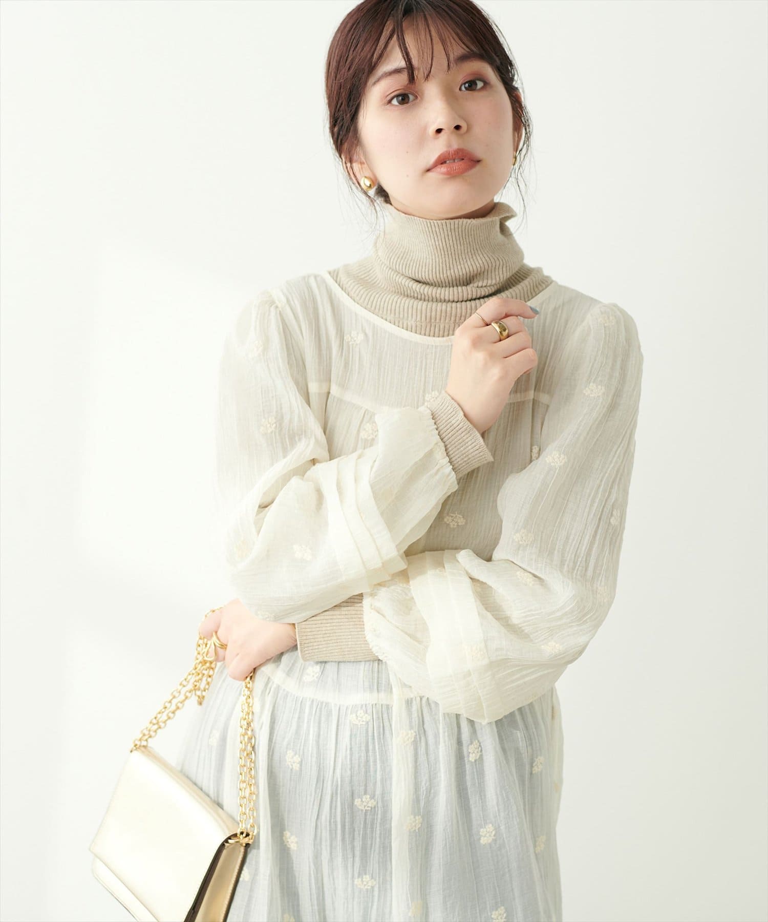 はしごレース刺繍ティアードワンピース | natural couture