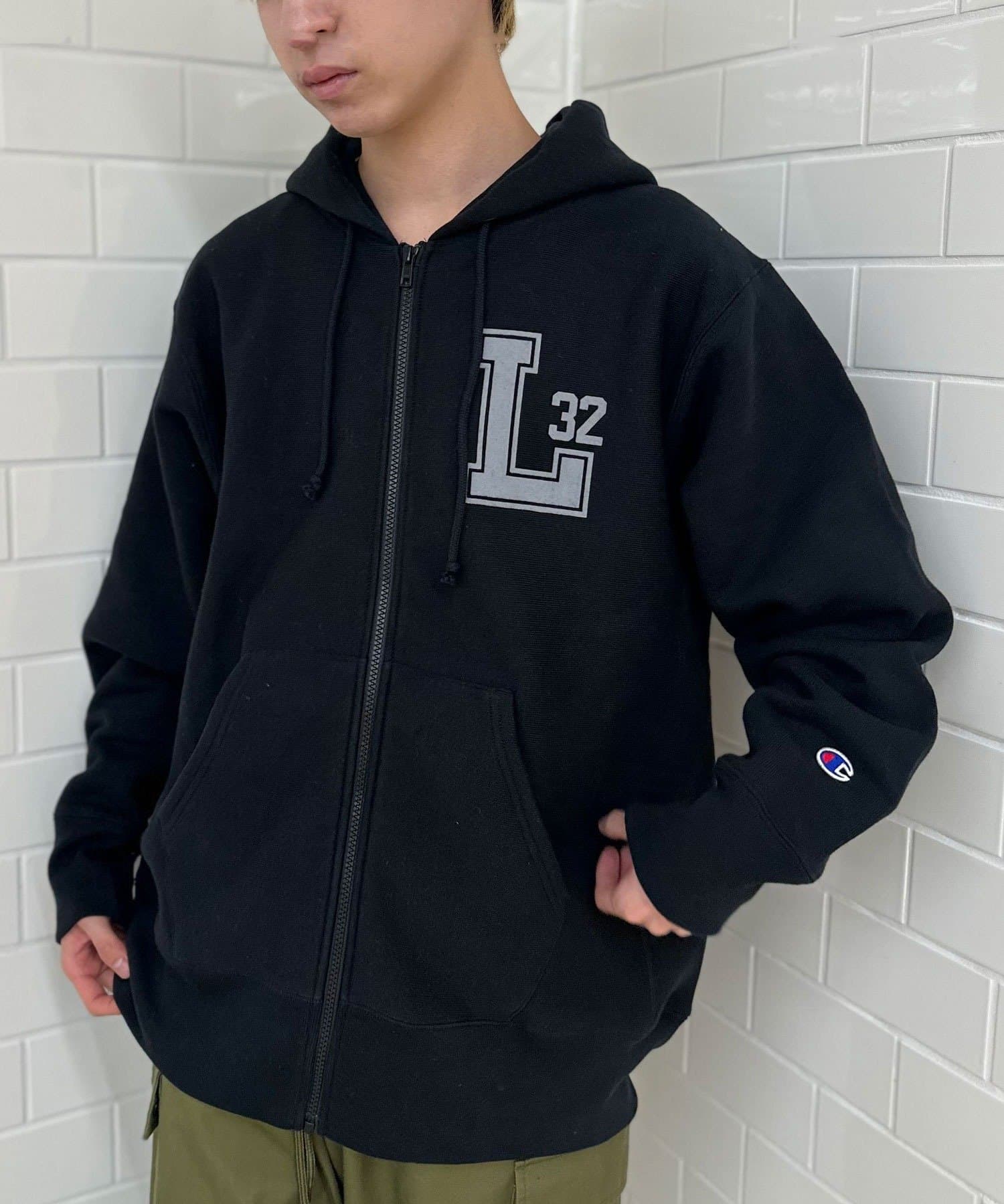 CIAOPANIC(チャオパニック) レディース 【Champion/チャンピオン】ZIP HOODED SWEATSHIRT ブラック