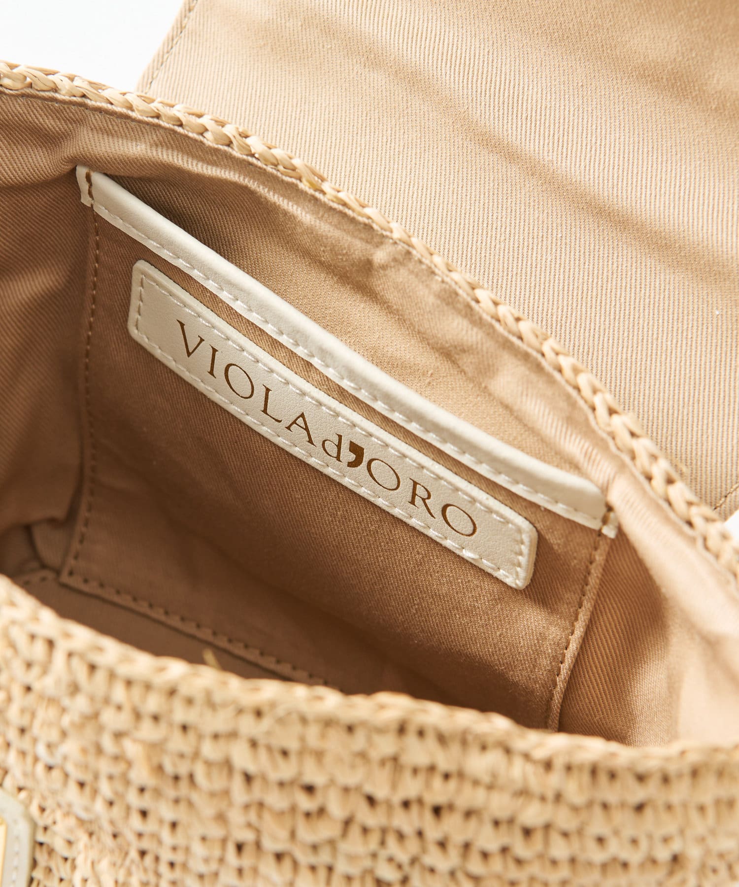 La boutique BonBon(ラブティックボンボン) ヴィオラドーロ/ラフィアトップハンドルストラップ付きバッグ