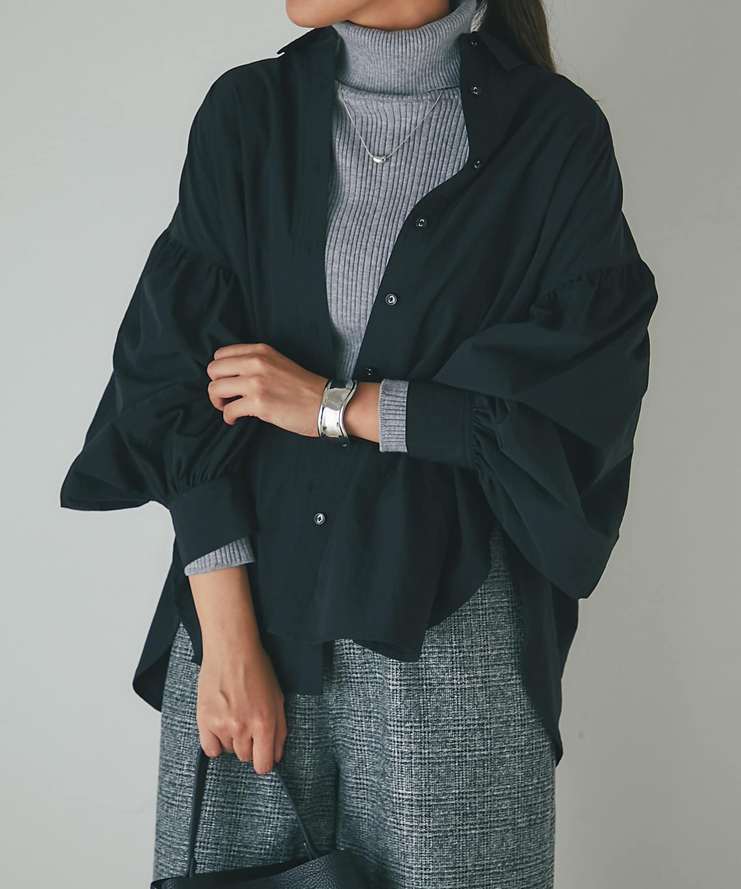 un dix cors(アンディコール) コットンライクギャザーブラウス