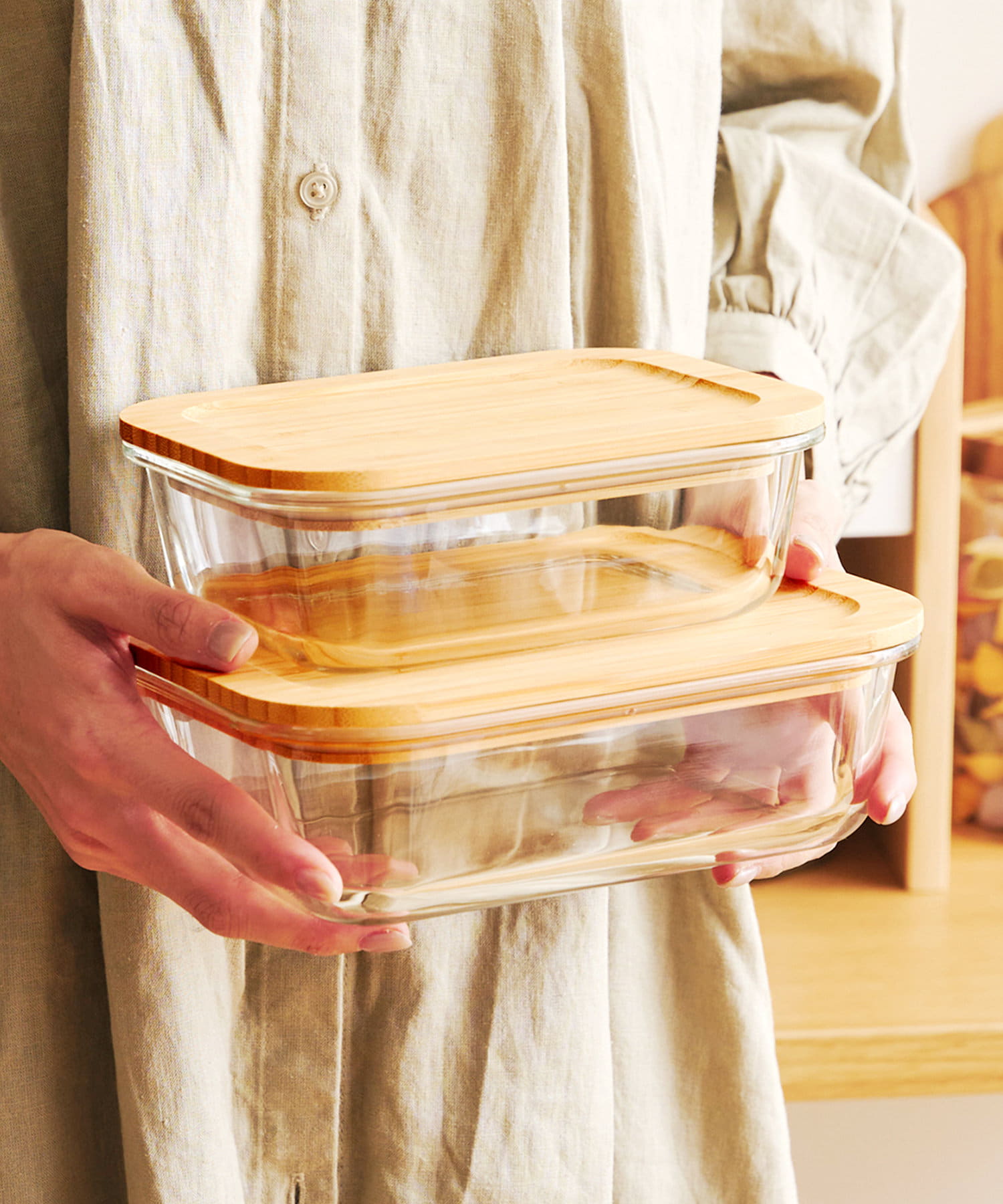 バンブー耐熱ガラス保存容器：L（1040ml） | salut!(サリュ)ライフ