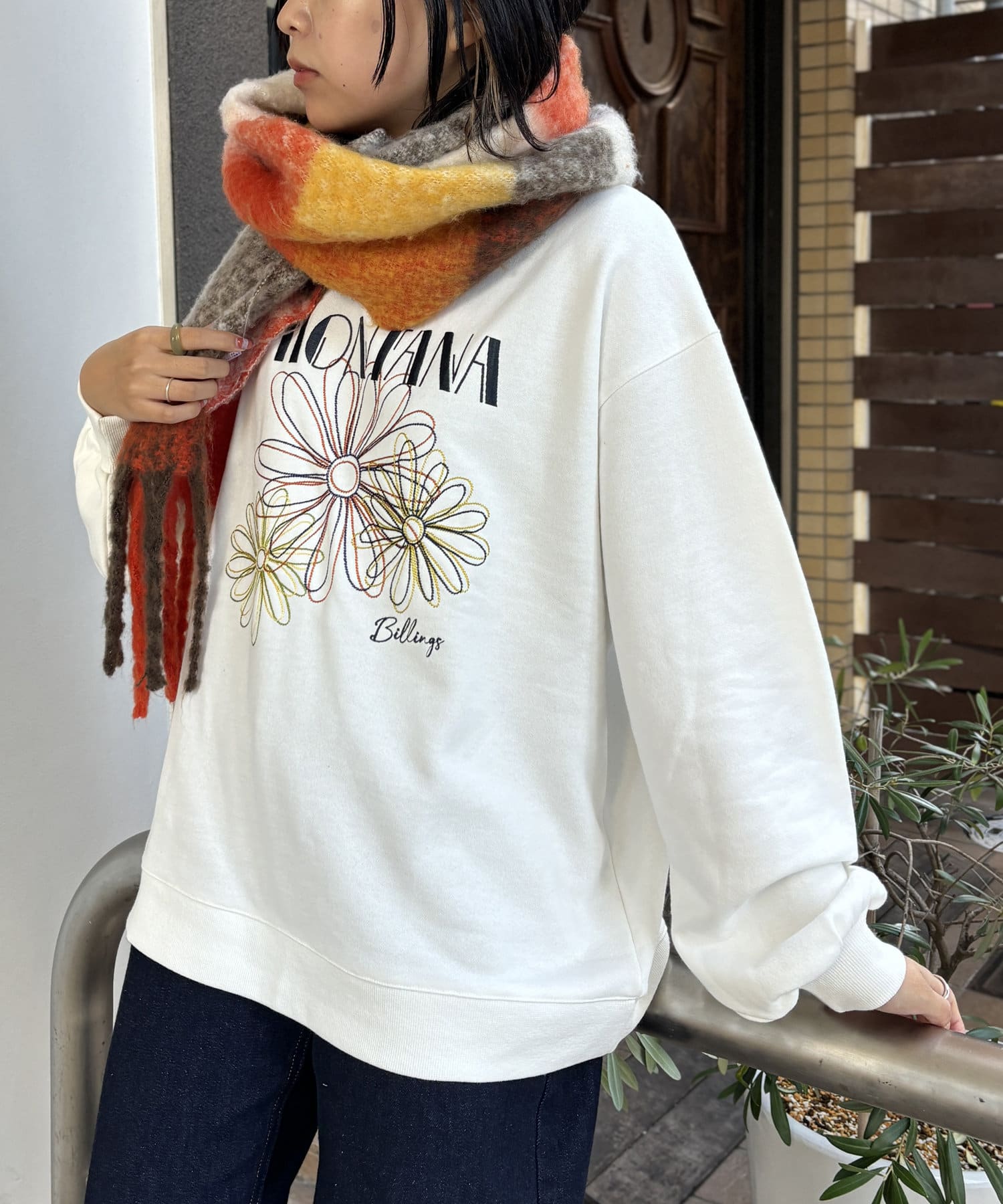 CPCM(シーピーシーエム) センハナ刺繍裏毛プルオーバー