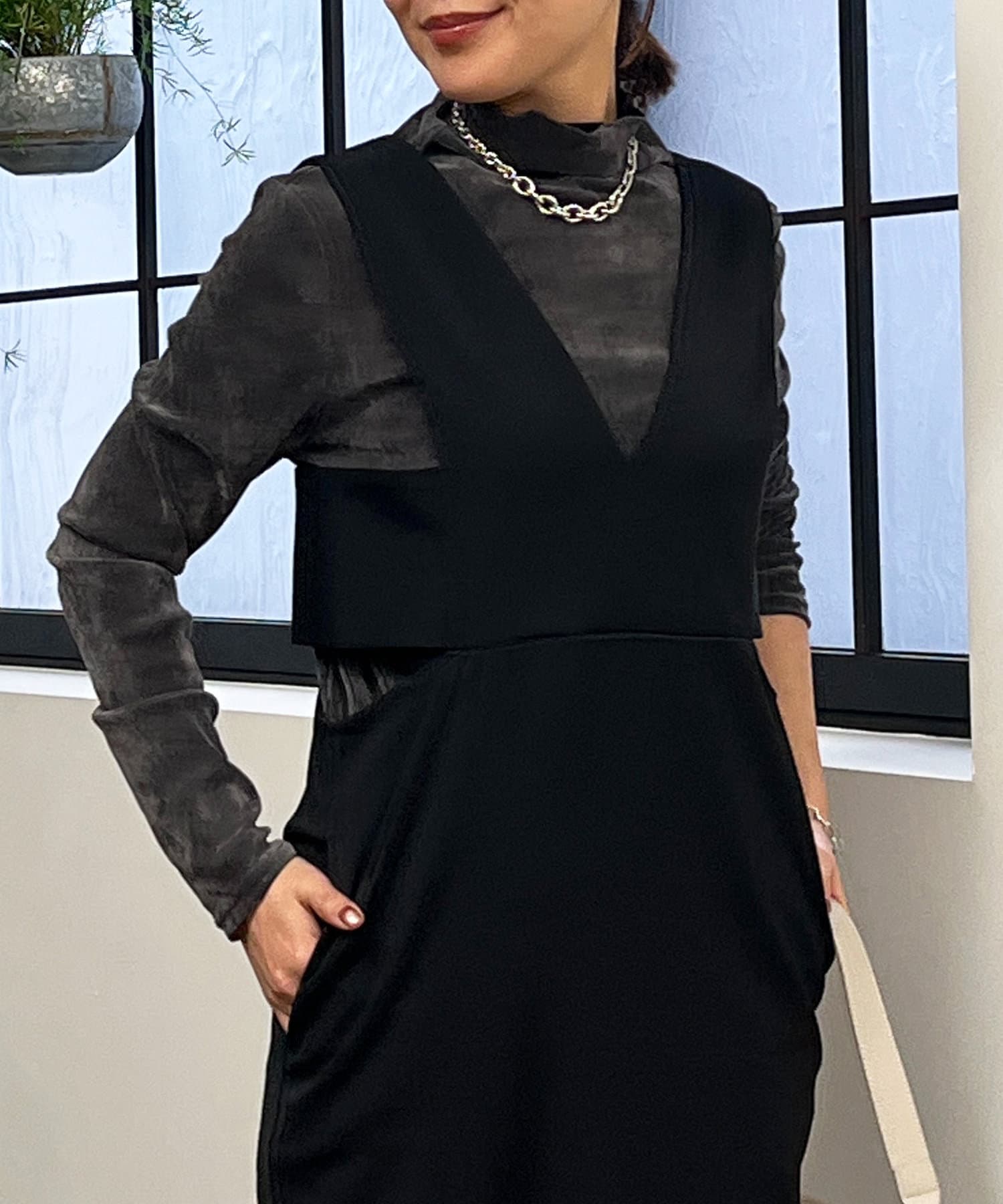 un dix cors(アンディコール) ウエストスリットジャンスカ