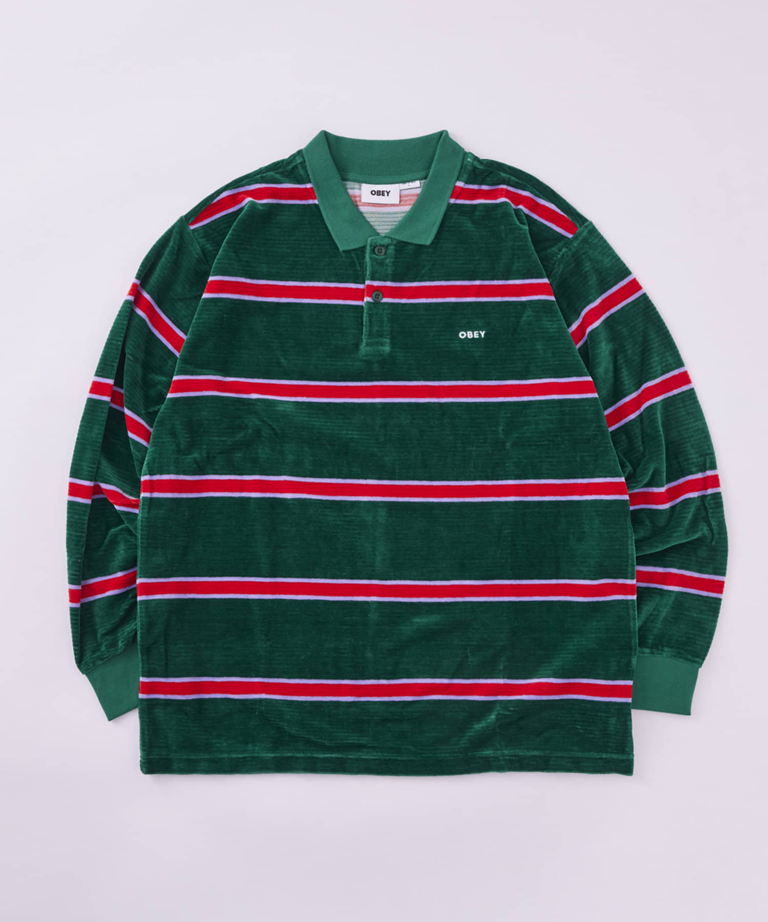 WHO’S WHO gallery(フーズフーギャラリー) OBEY HOLSTIEN VELOUR POLO LS