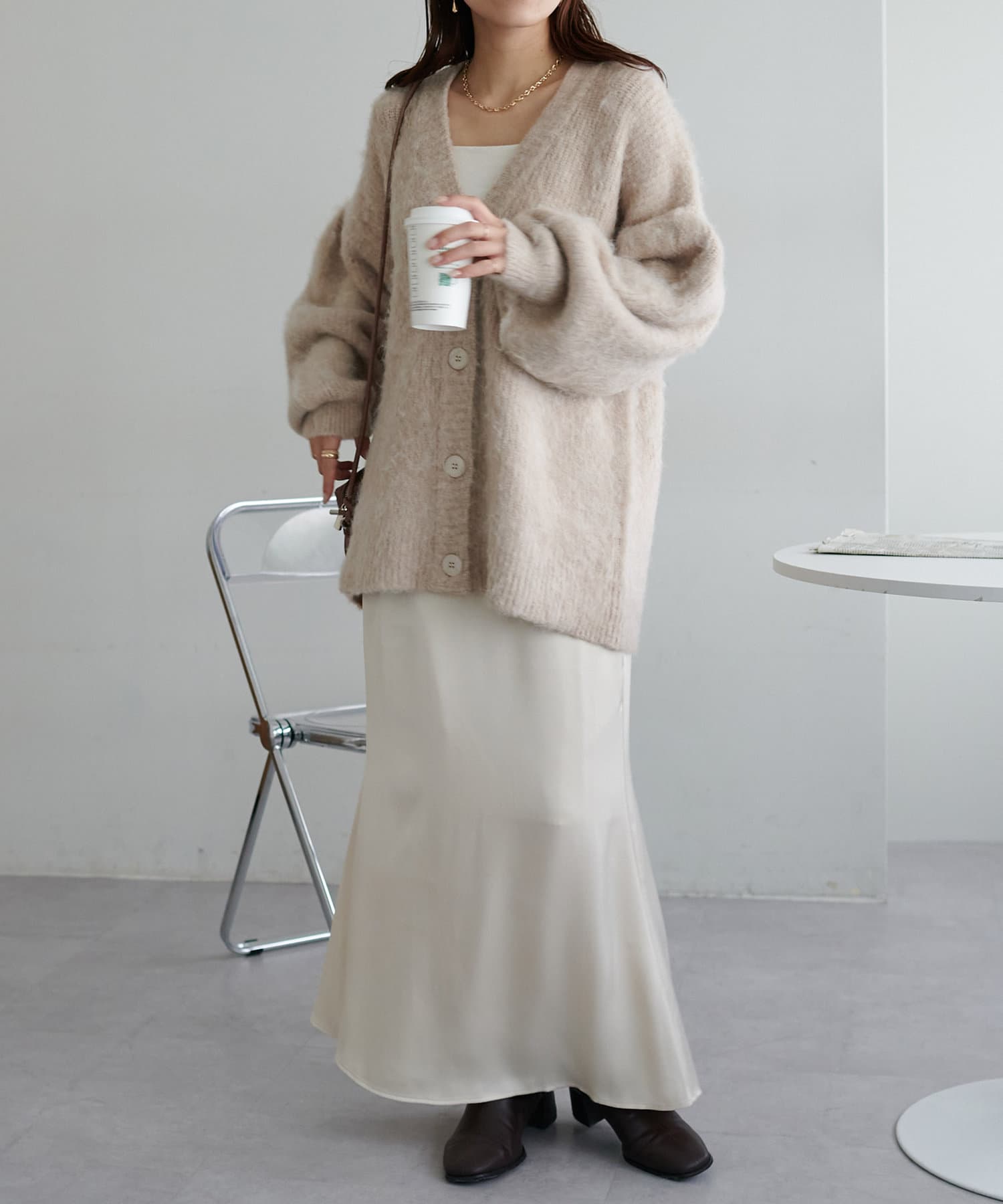 studio doe サテンマーメイドスカート サテンスカート FREE STYLISTS スカート YUGA_YGMC サテンマーメイドロング