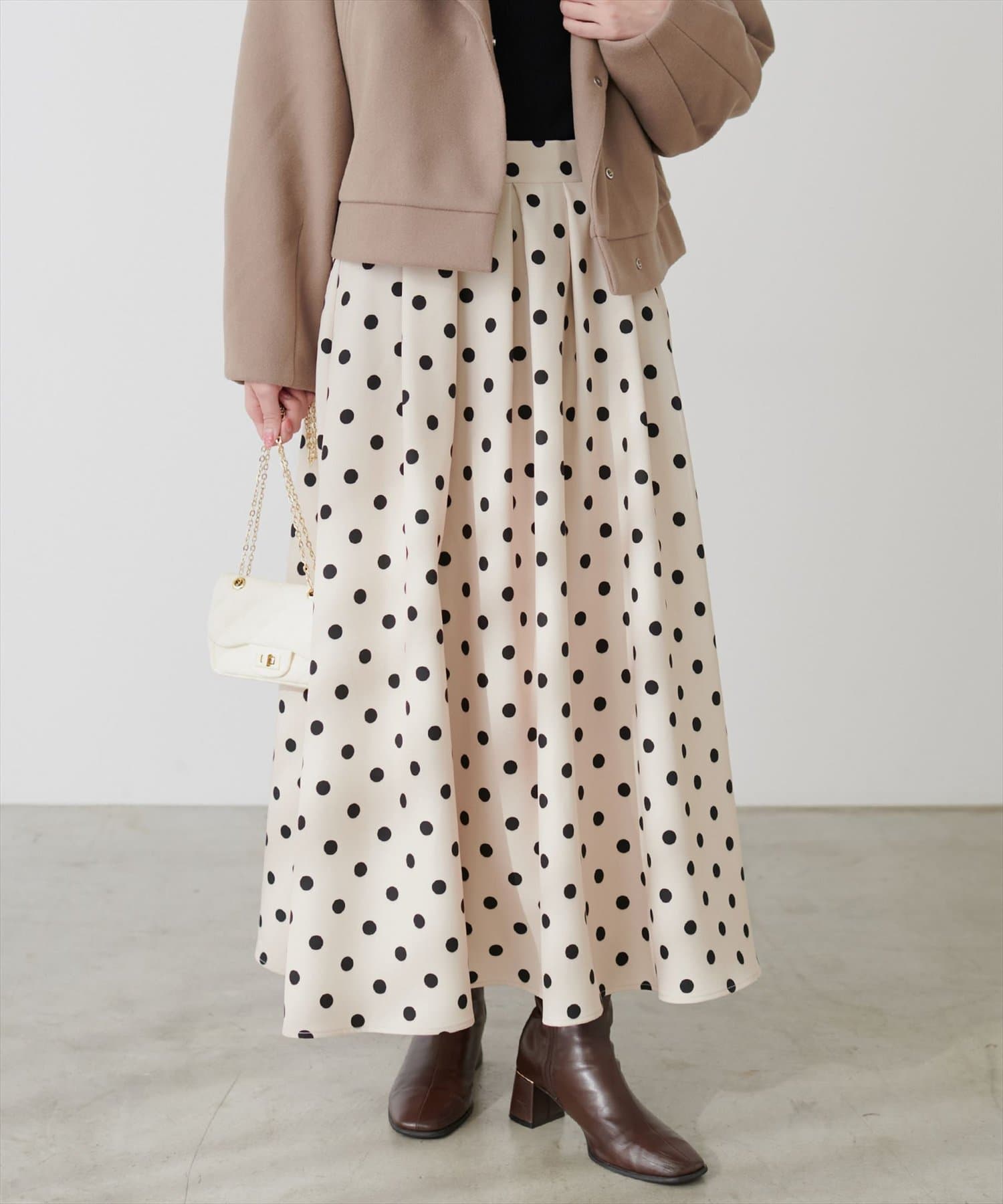 ドットボリュームスカート | natural couture(ナチュラルクチュール 