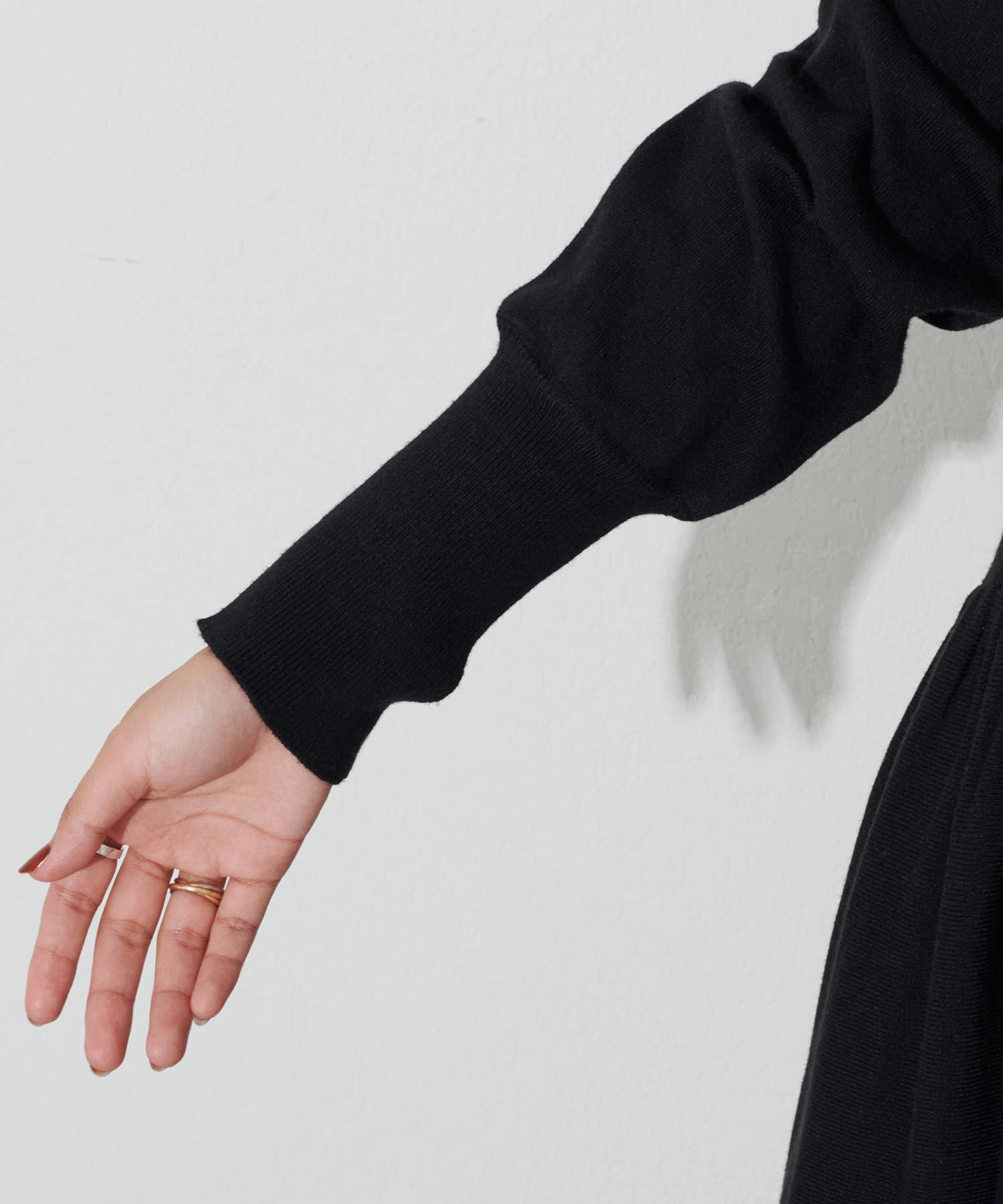 LARUTA(ラルータ) ギャザー切替ニットワンピース