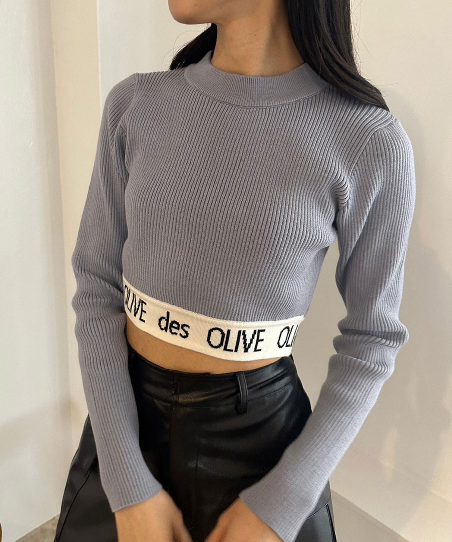 OLIVE des OLIVE(オリーブ デ オリーブ) 裾ロゴニット