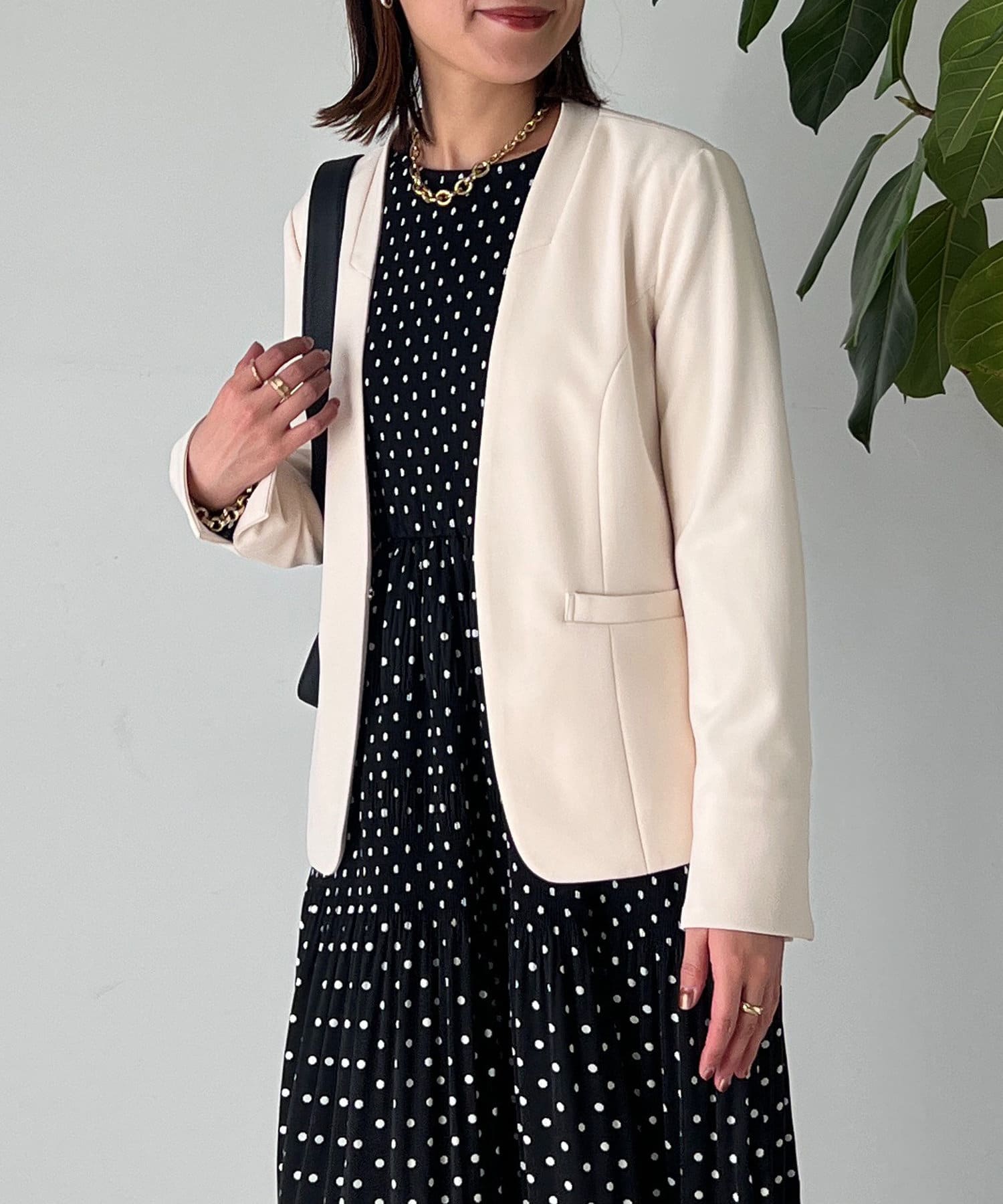 un dix cors(アンディコール) 【オケージョン】ハイストレッチジョーゼットジャケット