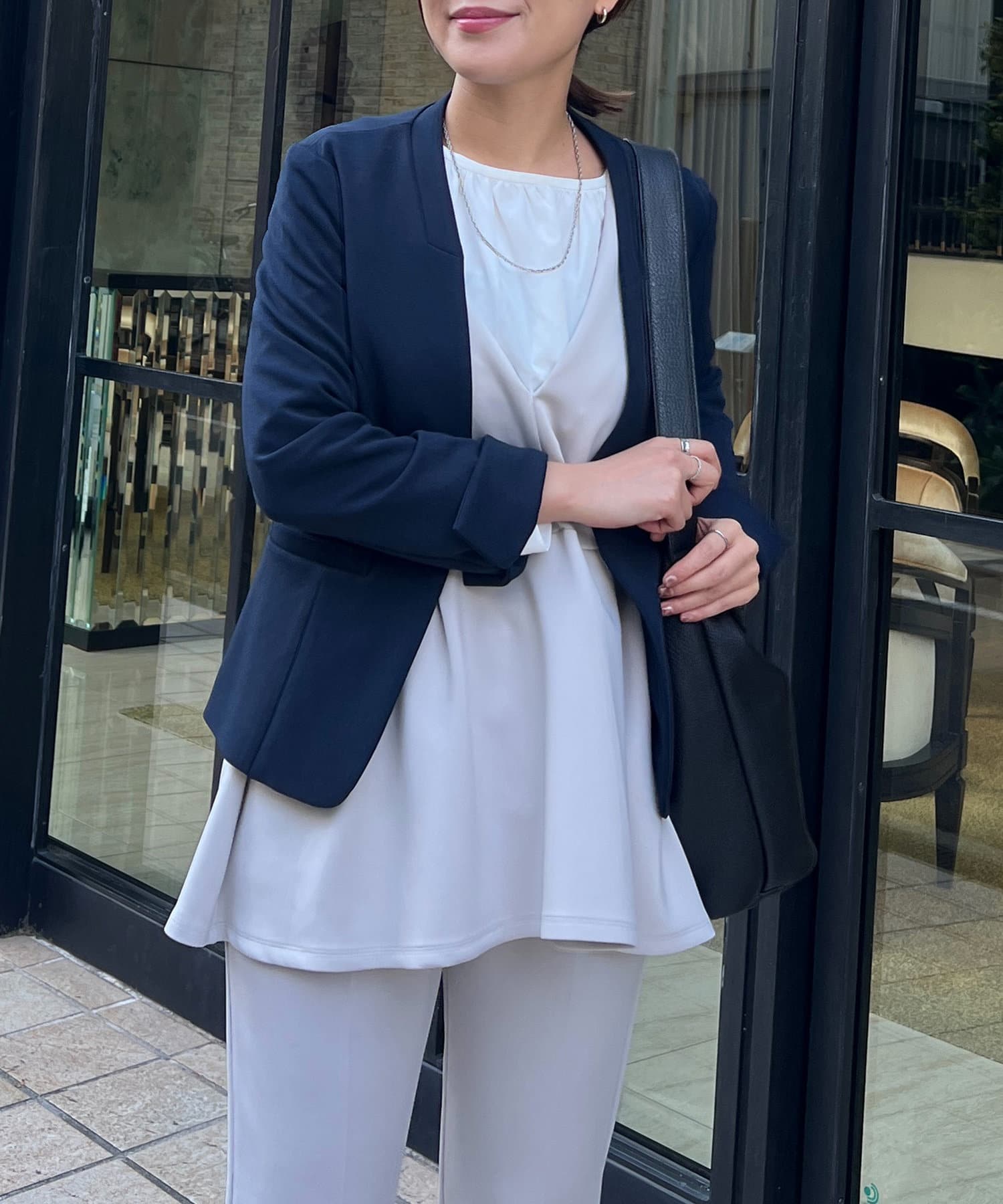 un dix cors(アンディコール) 【オケージョン】ハイストレッチジョーゼットジャケット