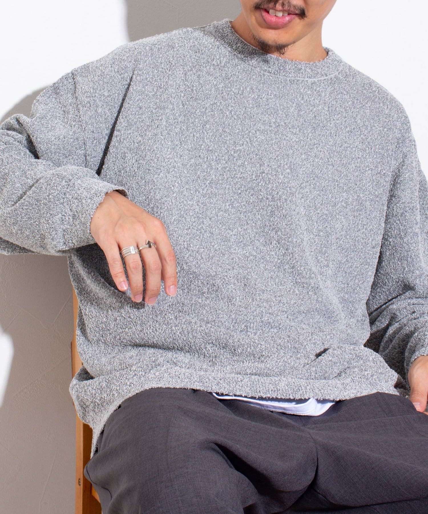 FREDY & GLOSTER(フレディ アンド グロスター) 【GLOSTER】ACカールスムース編みクルーネックプルオーバー