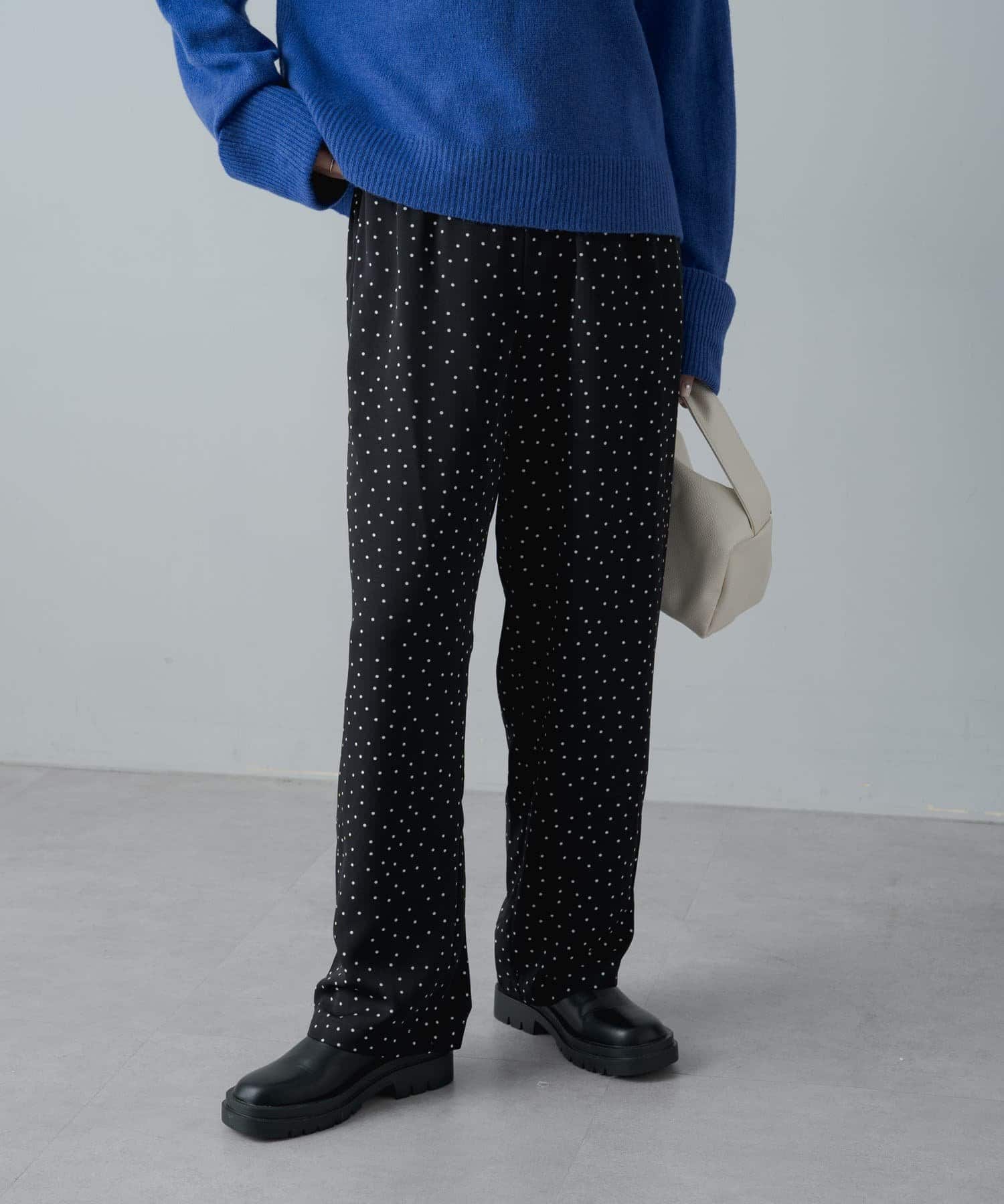 NICE CLAUP / OLIVE des OLIVE OUTLET(ナイスクラップ  / オリーブ デ オリーブ アウトレット) 【pual ce cin】ドットプリントイージーパンツ