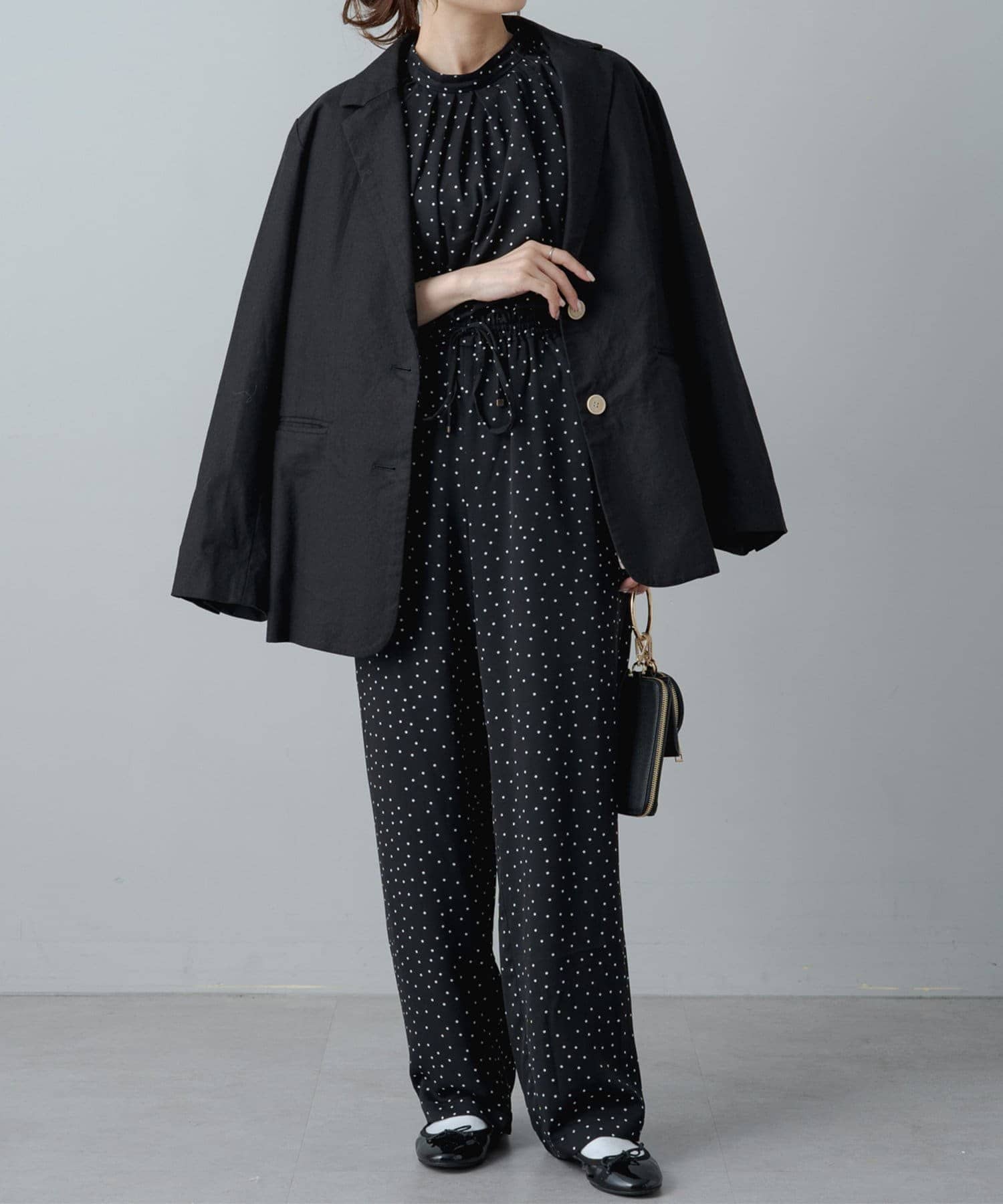 NICE CLAUP / OLIVE des OLIVE OUTLET(ナイスクラップ  / オリーブ デ オリーブ アウトレット) 【pual ce cin】ドットプリントイージーパンツ