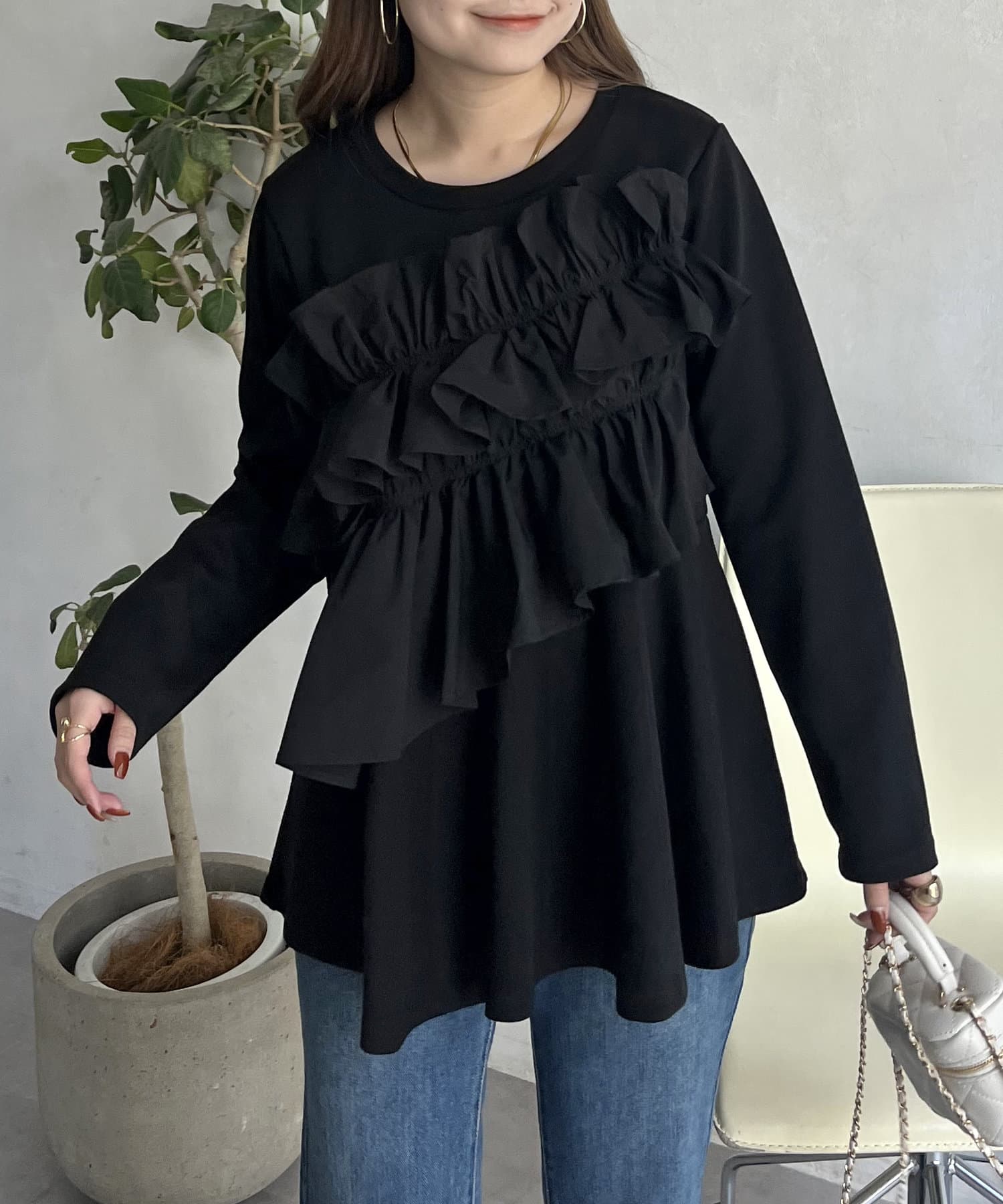 デコフリルペプラムトップス | prose verse(プロズヴェール