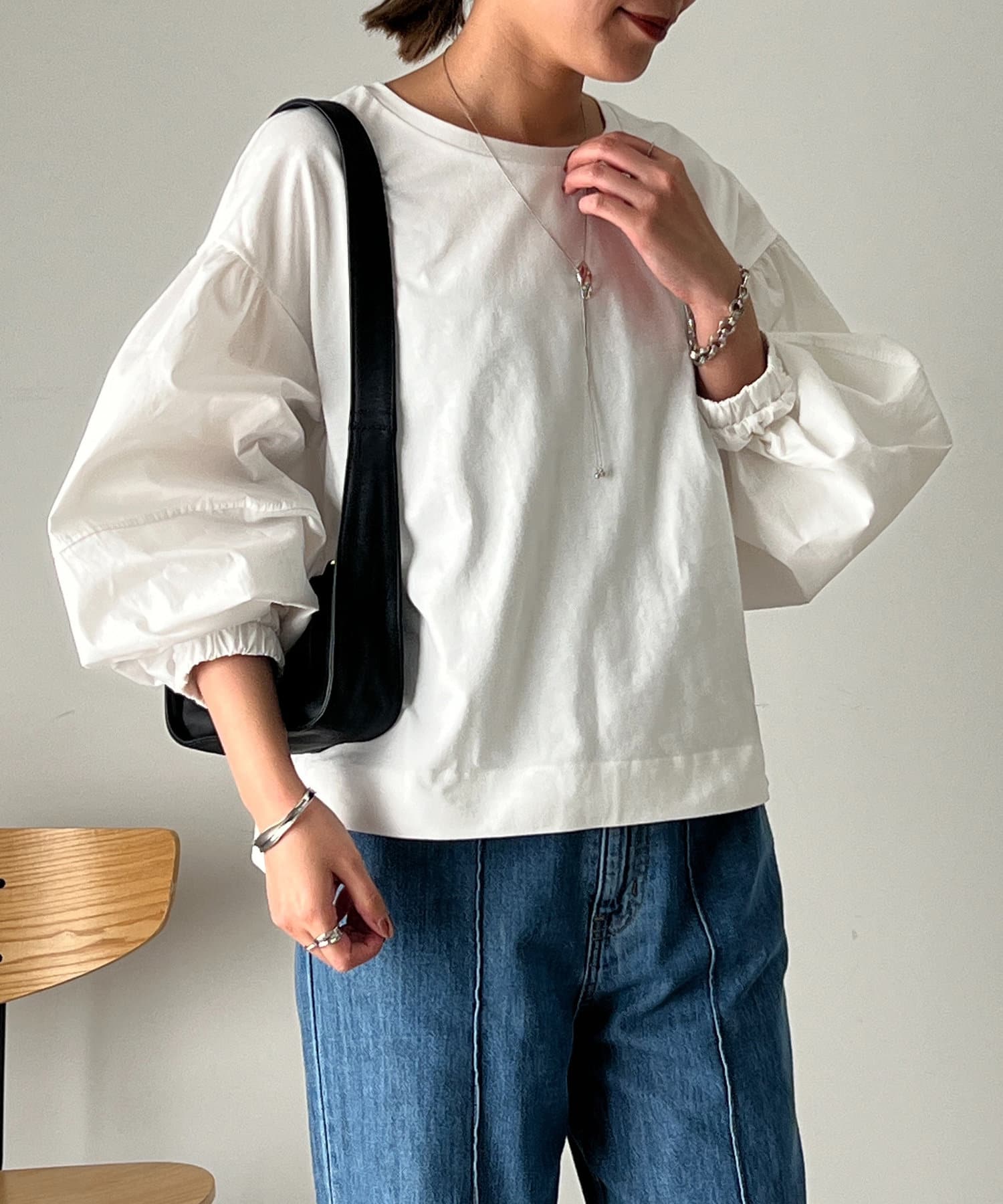 un dix cors(アンディコール) タイプライター袖切替カットソー